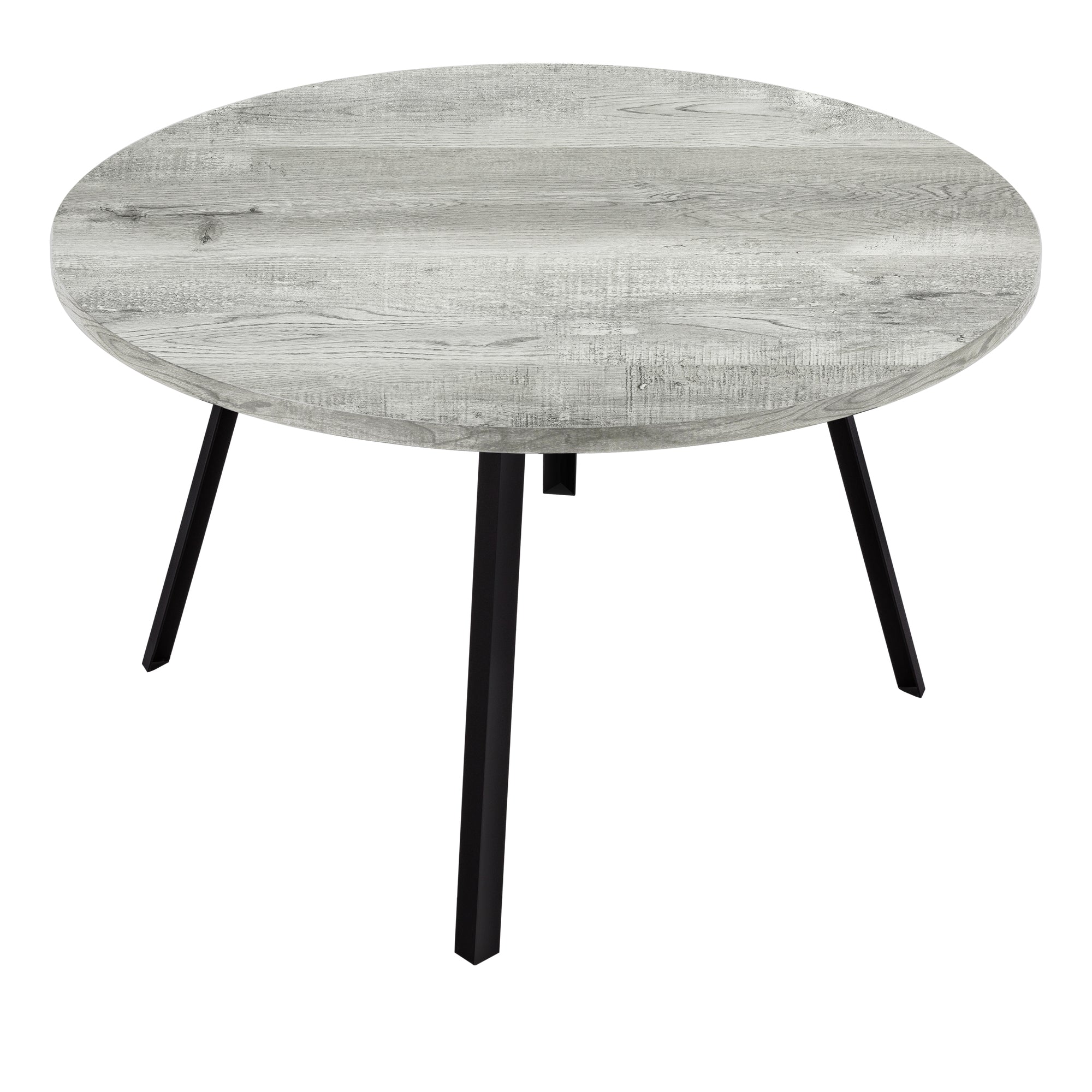 Dining Table - 48Dia/ Grey Reclaimed Wood / Black Metal