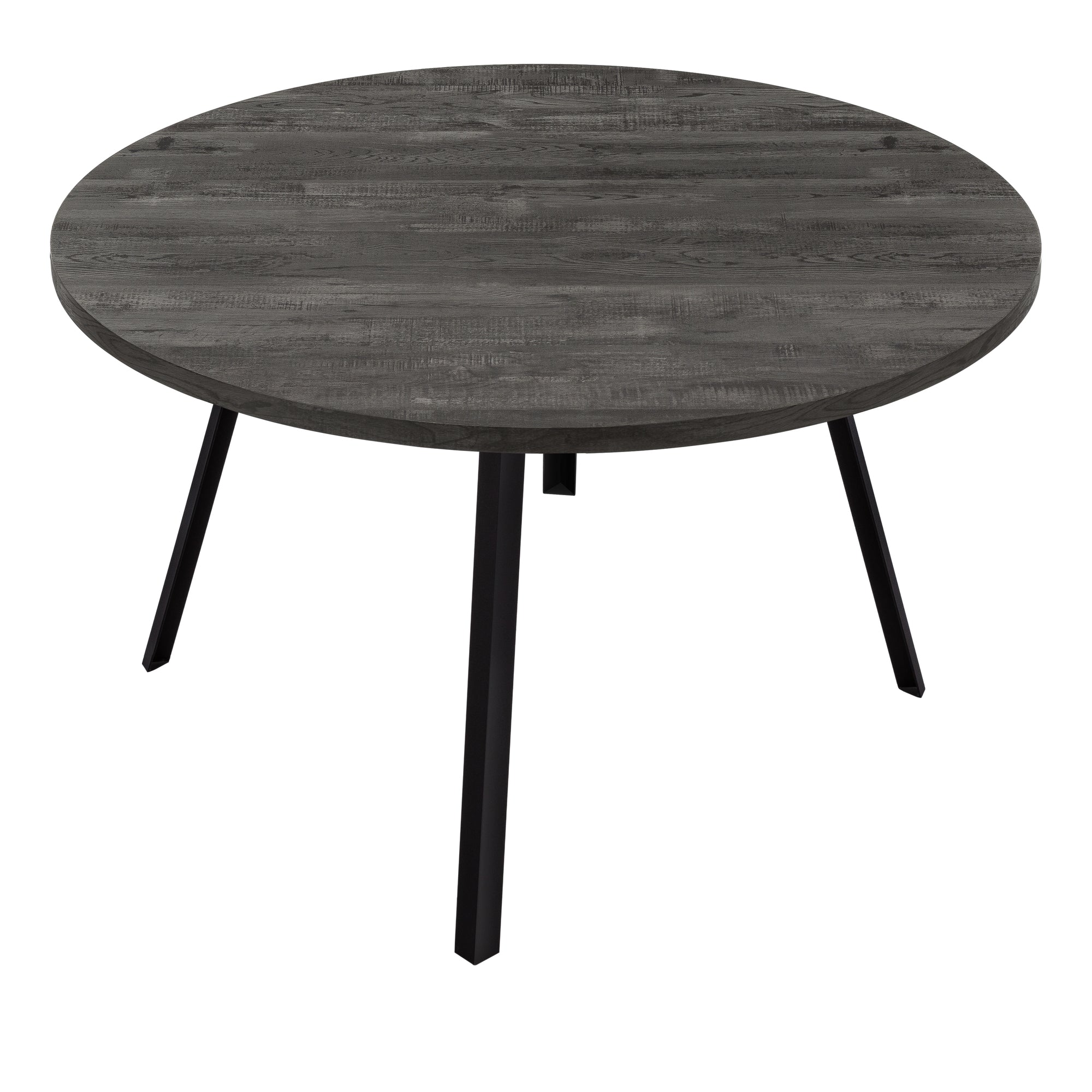 Dining Table - 48Dia/ Black Reclaimed Wood / Black Metal