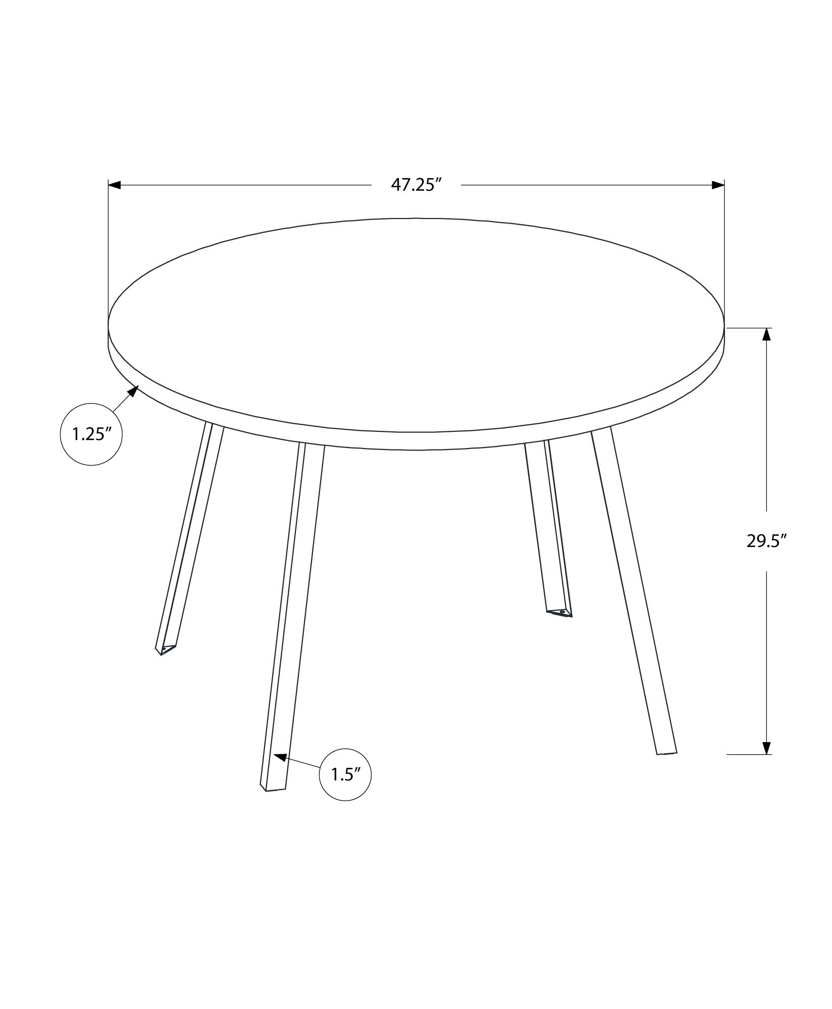 Dining Table - 48Dia/ Black Reclaimed Wood / Black Metal
