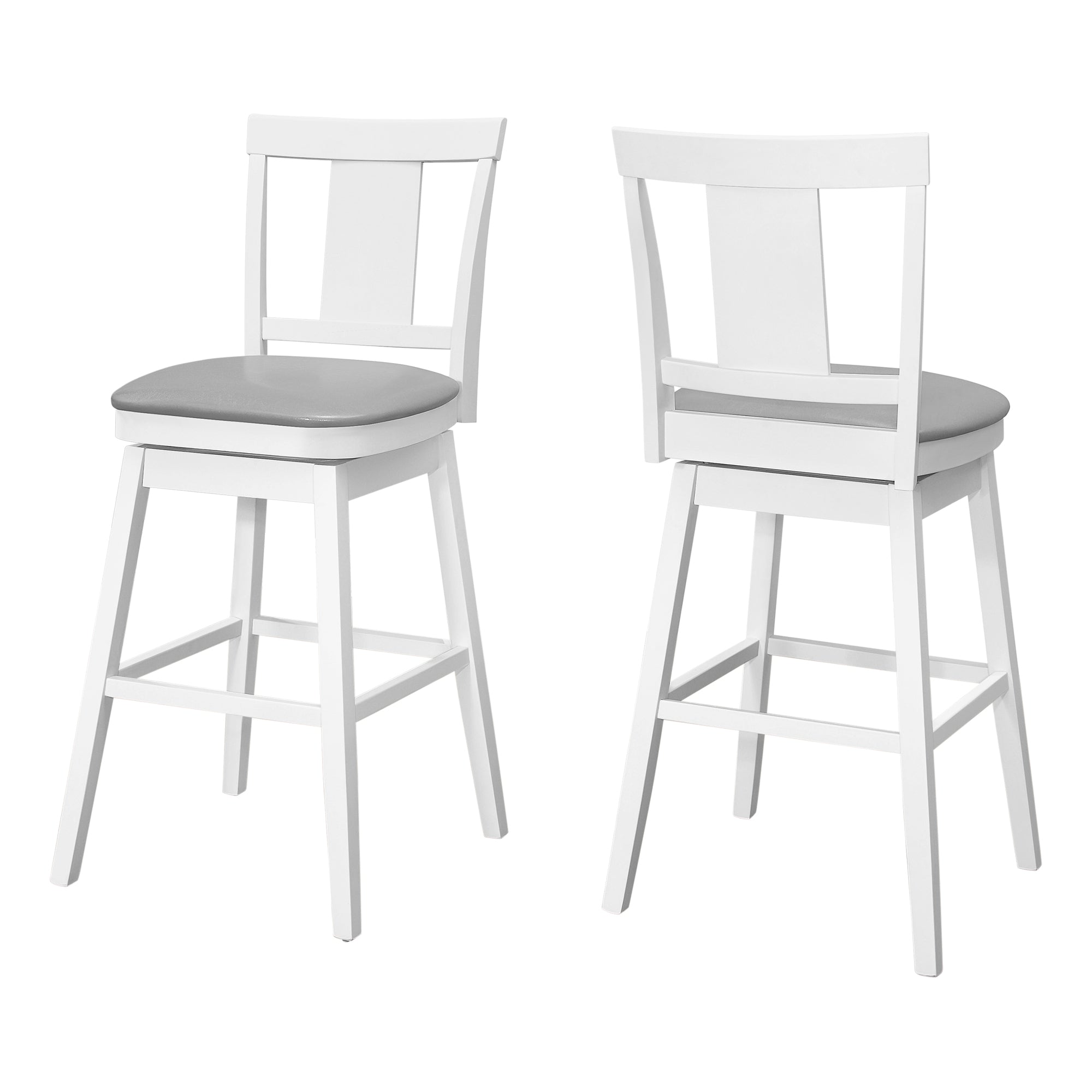 Barstool - 2Pcs / 44H / White / Swivel Bar Height