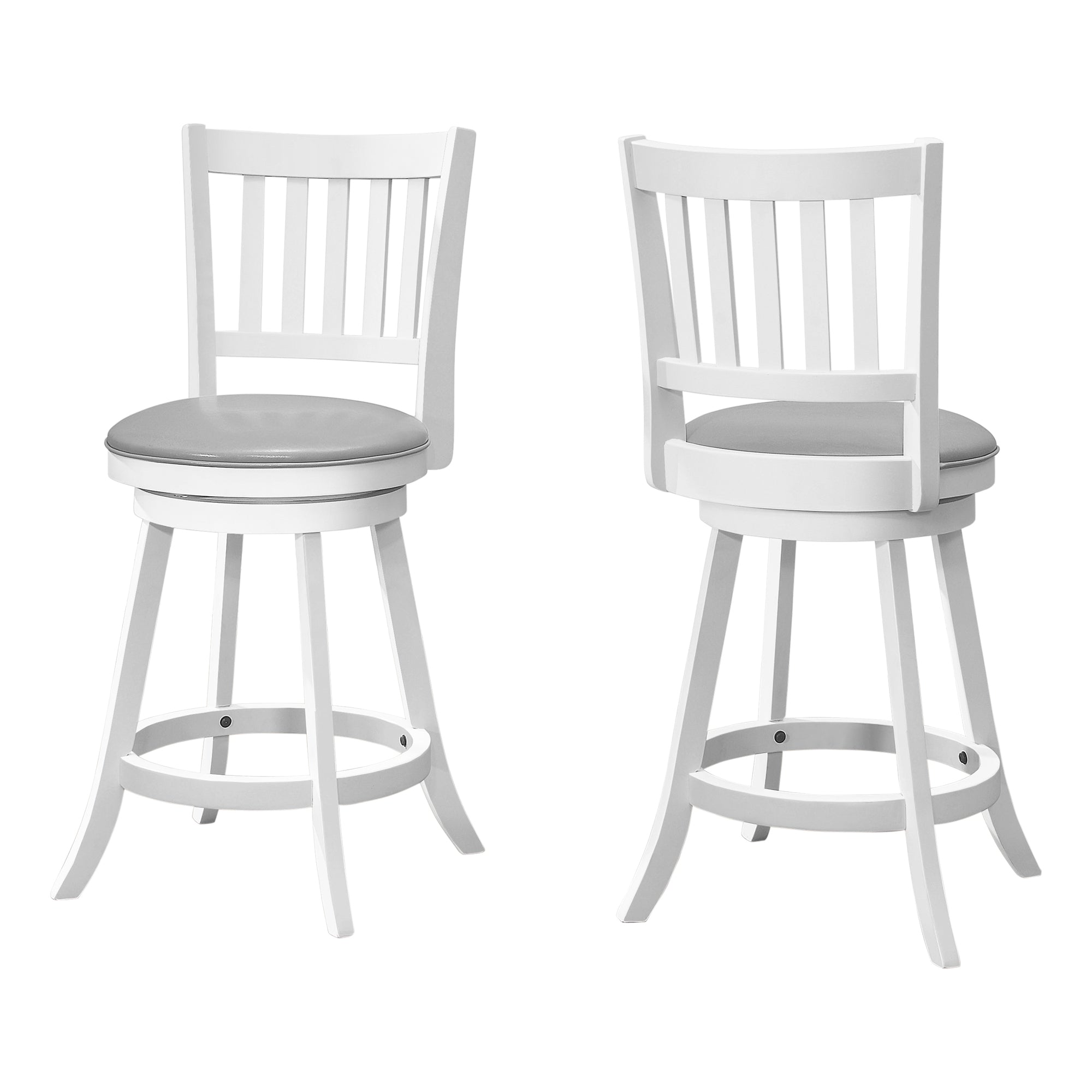 Barstool - 2Pcs / 39H / White / Swivel Counter Height