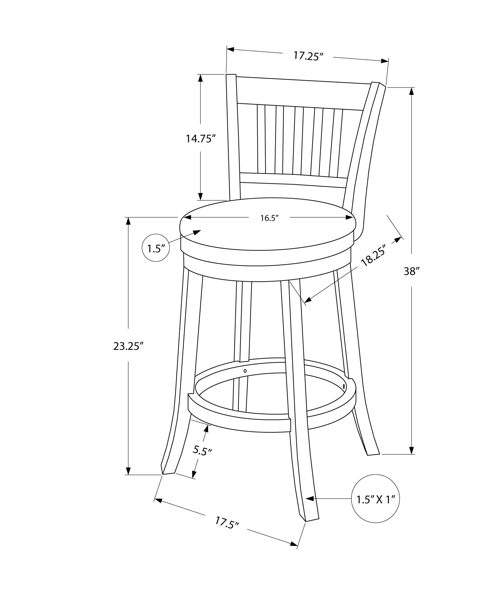 Barstool - 2Pcs / 39H / White / Swivel Counter Height