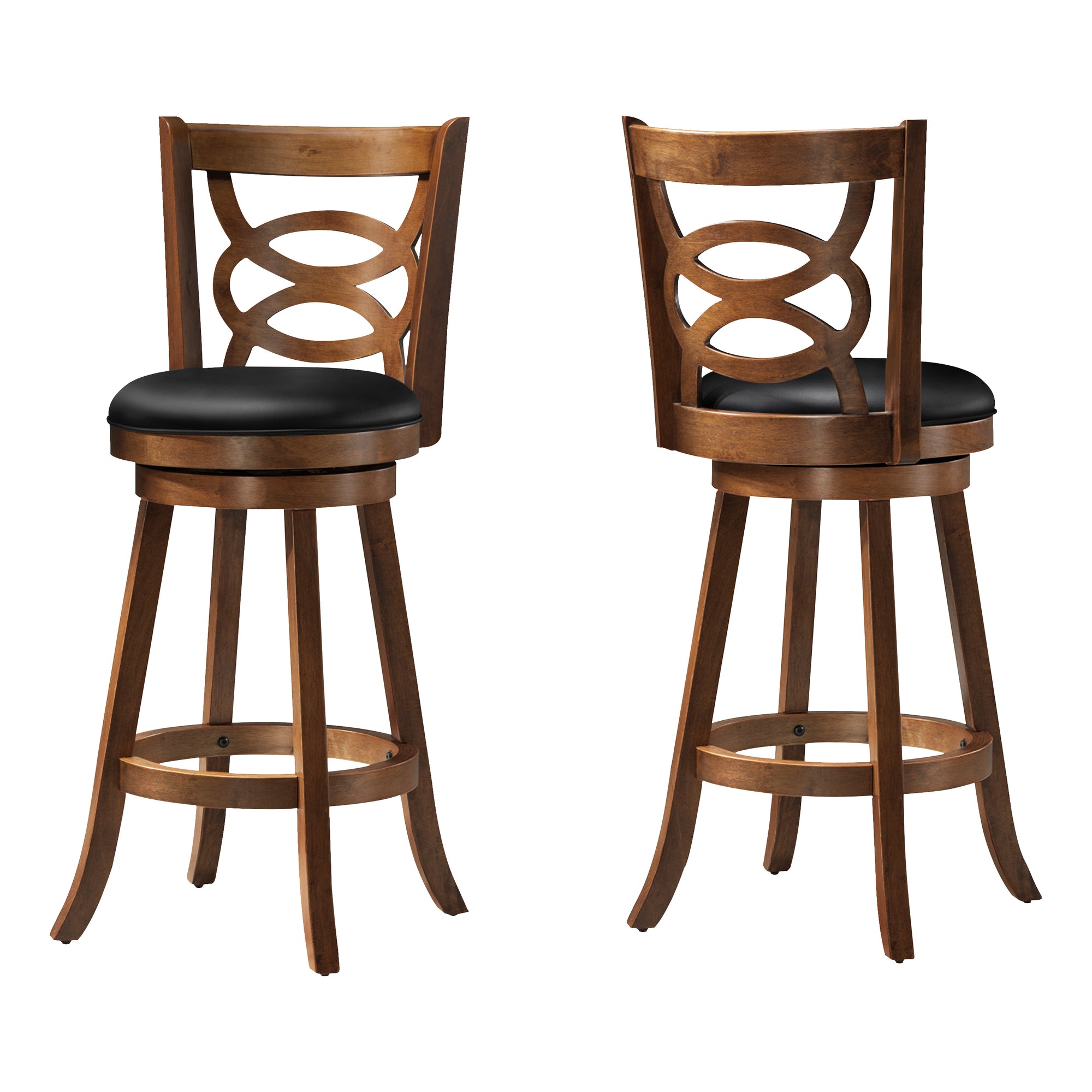 Barstool - 2Pcs / 42H / Swivel / Dark Oak Bar Height