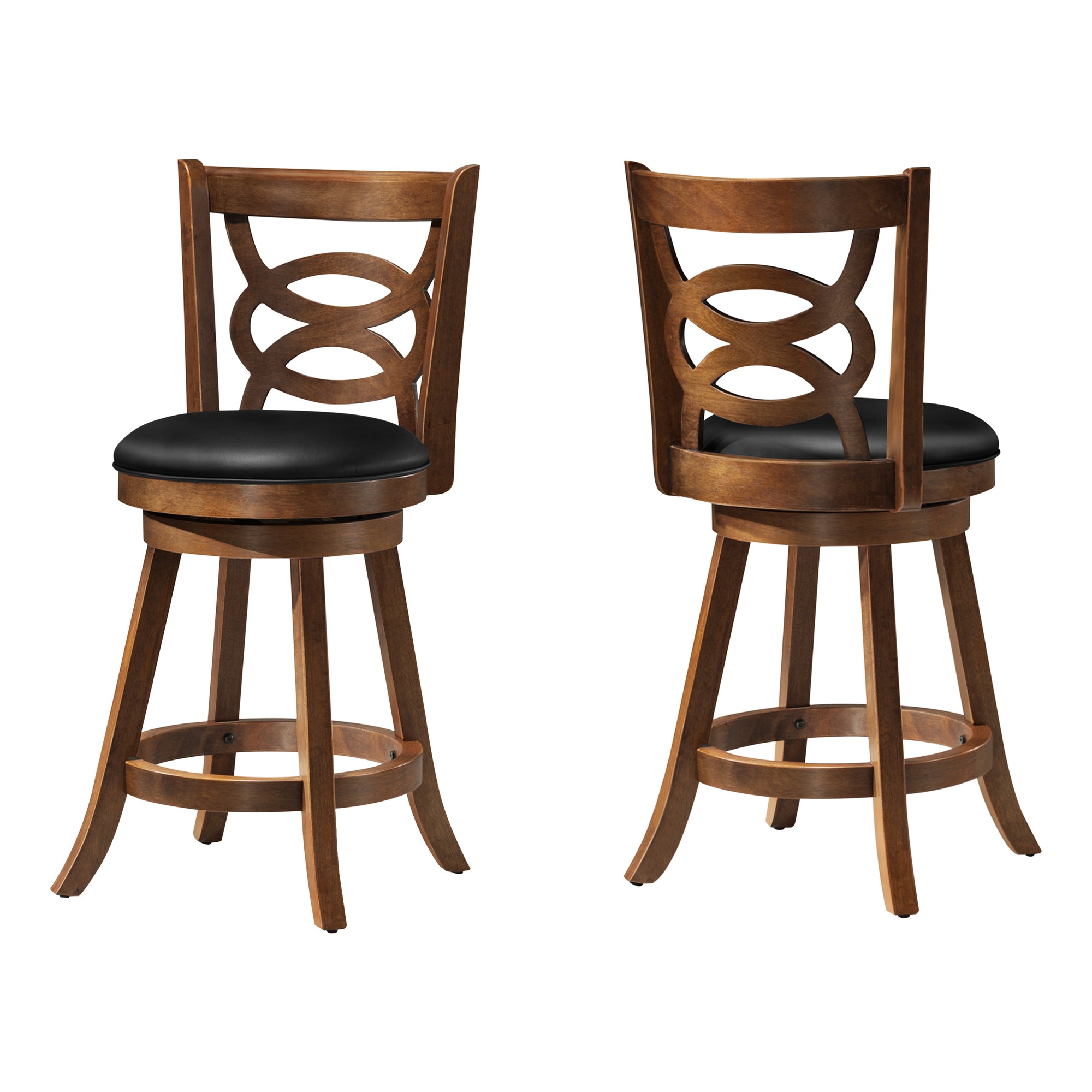 Barstool - 2Pcs / 39H / Swivel / Oak Counter Height