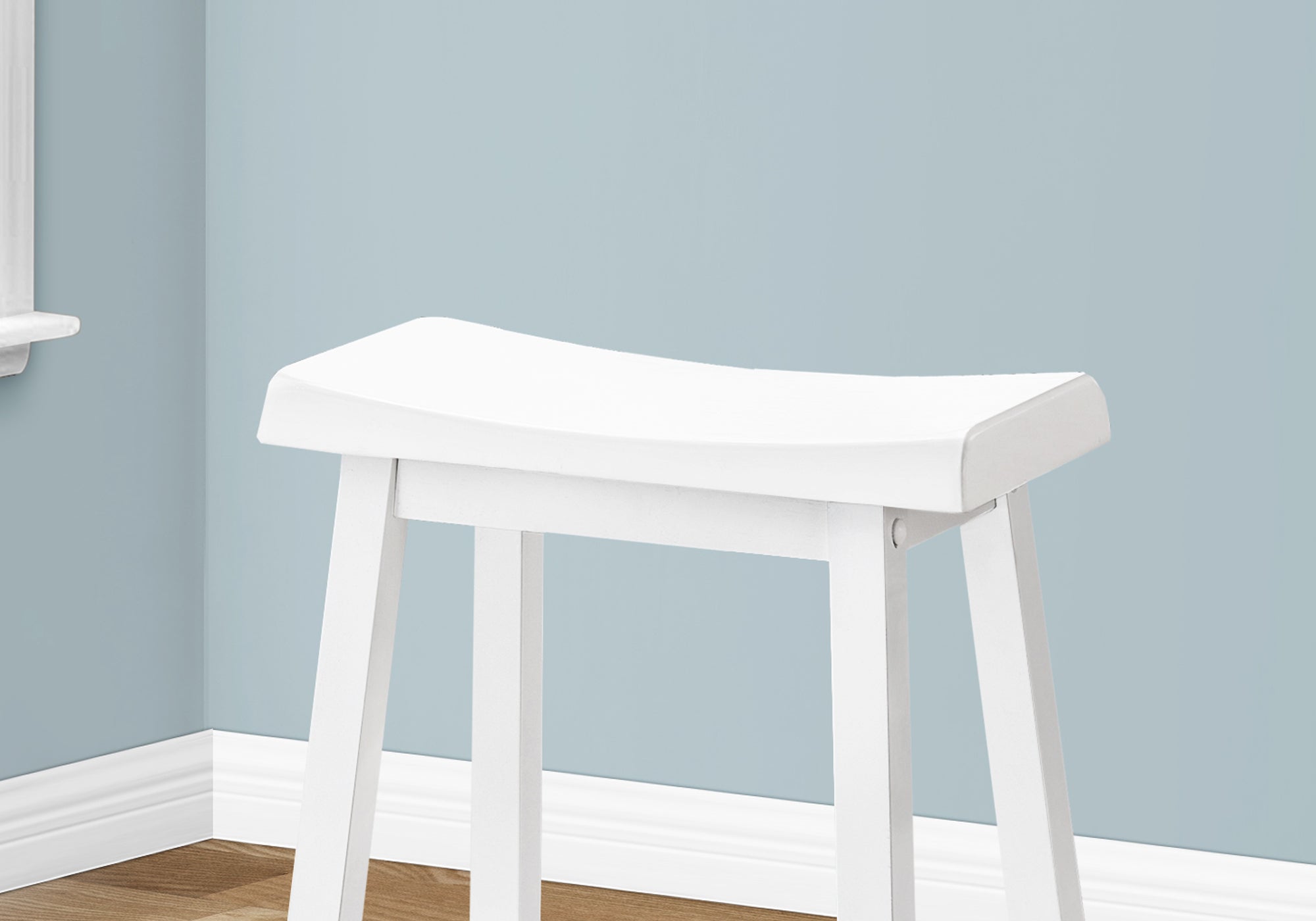 Barstool - 2Pcs / 24H / White Saddle Seat