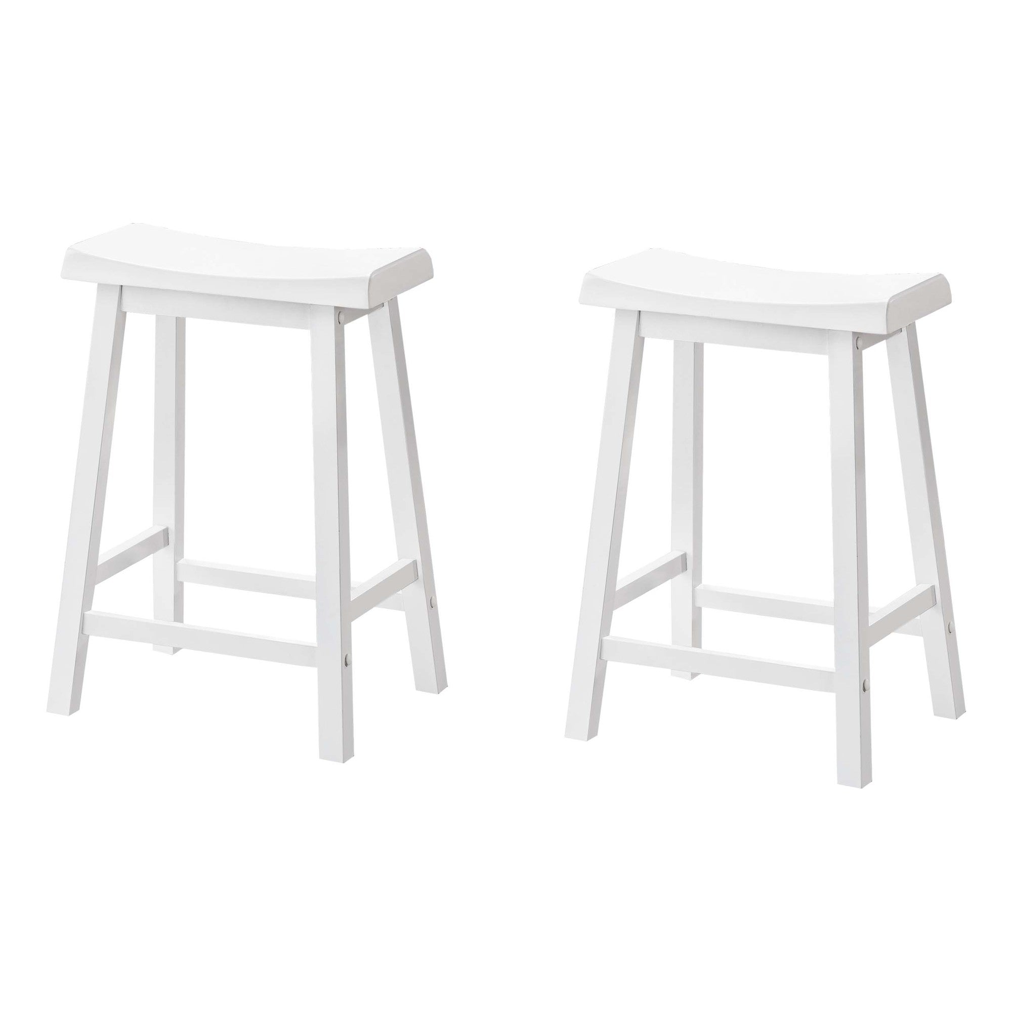 Barstool - 2Pcs / 24H / White Saddle Seat