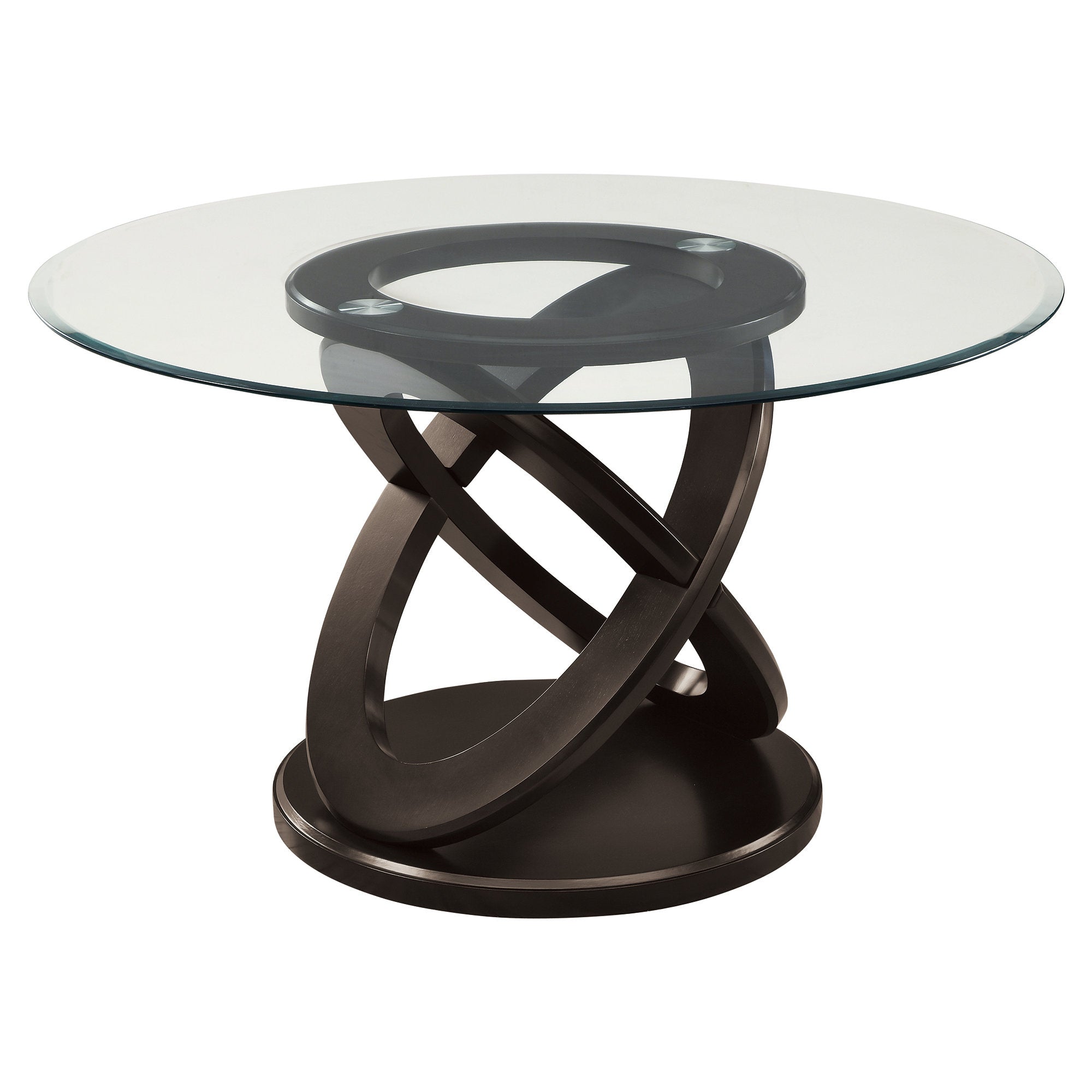 Dining Table - 48Dia / Espresso With Tempered Glass