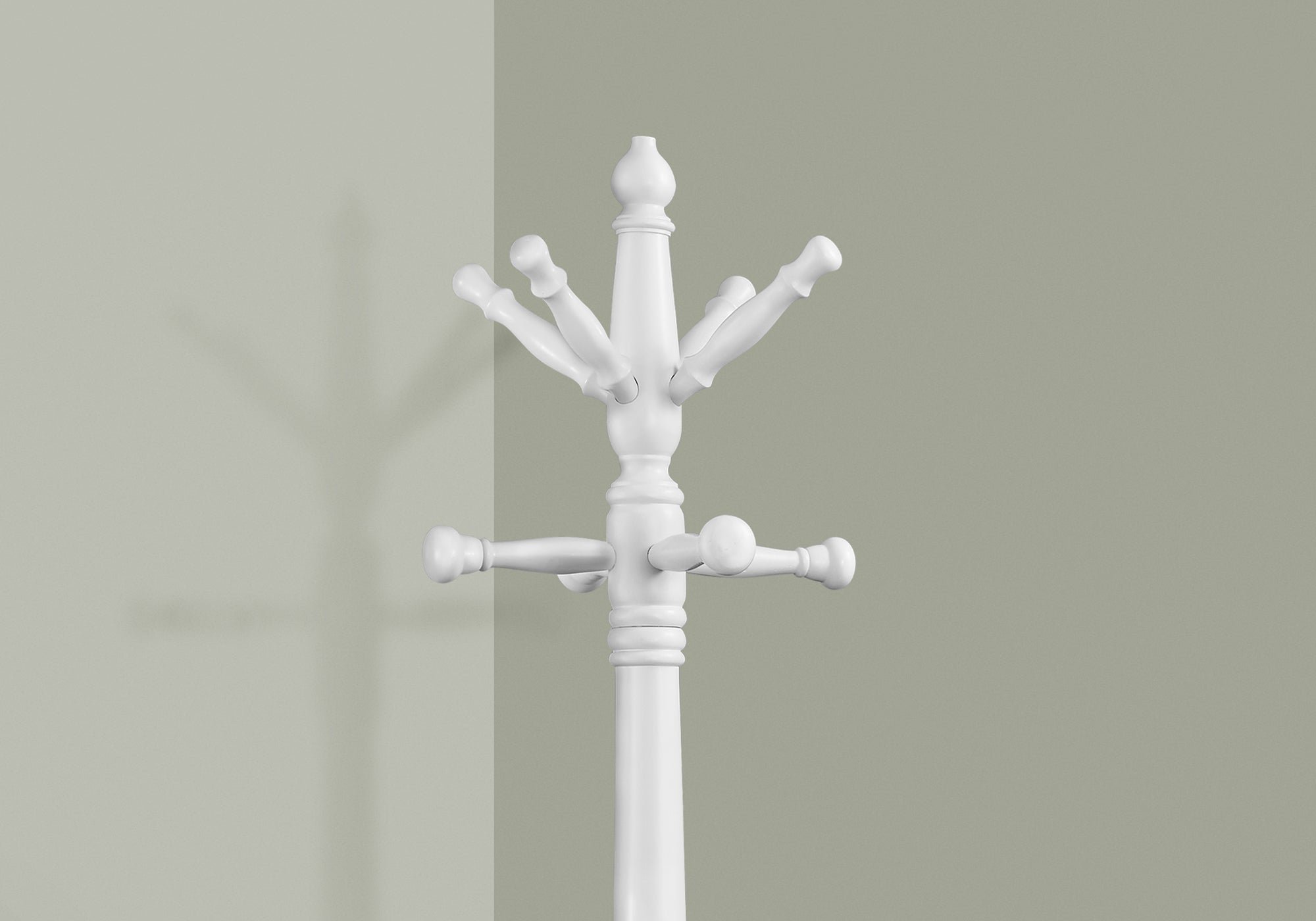 Coat Rack - 73H / Antique White Wood Traditional Style