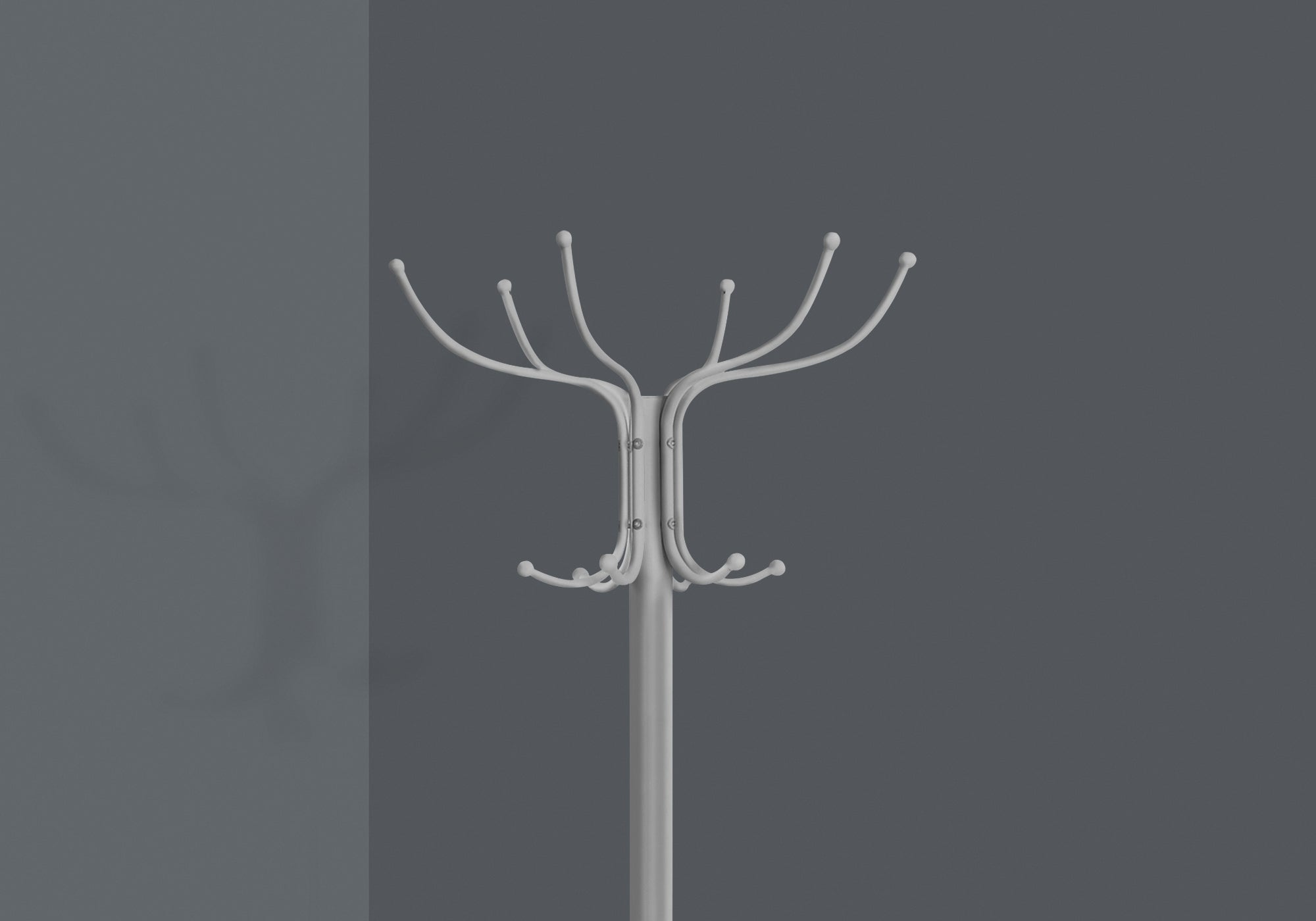 Coat Rack - 70H / Silver Metal With An Umbrella Holder