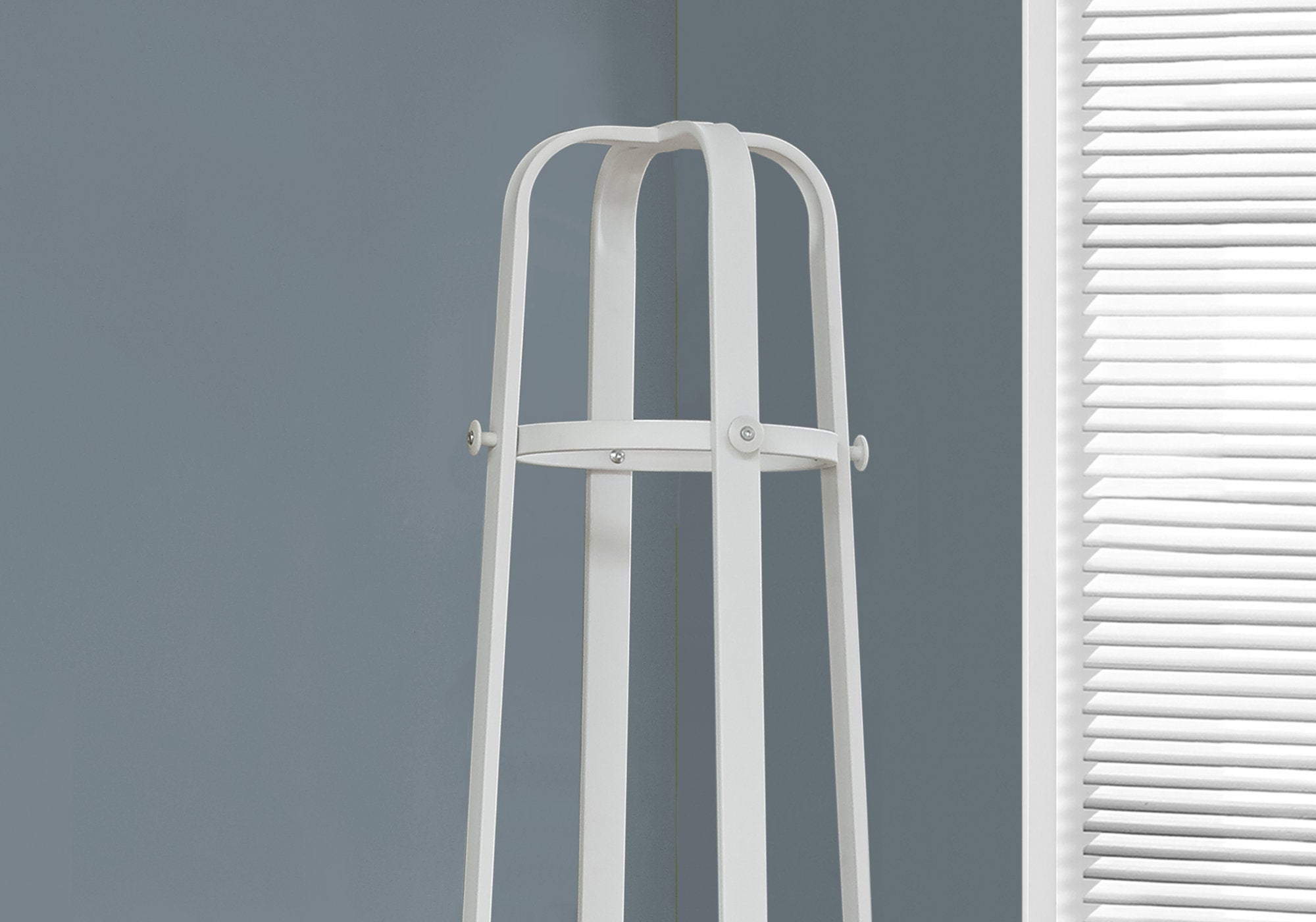 Coat Rack - 72H / White Metal With An Umbrella Holder