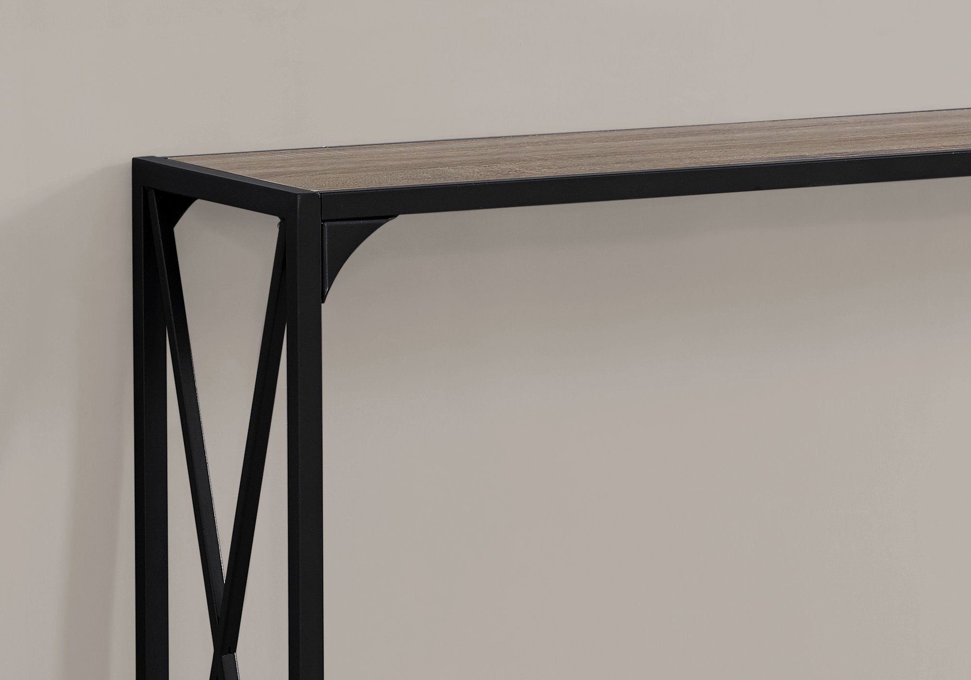 Accent Table - 48L / Dark Taupe / Black Hall Console