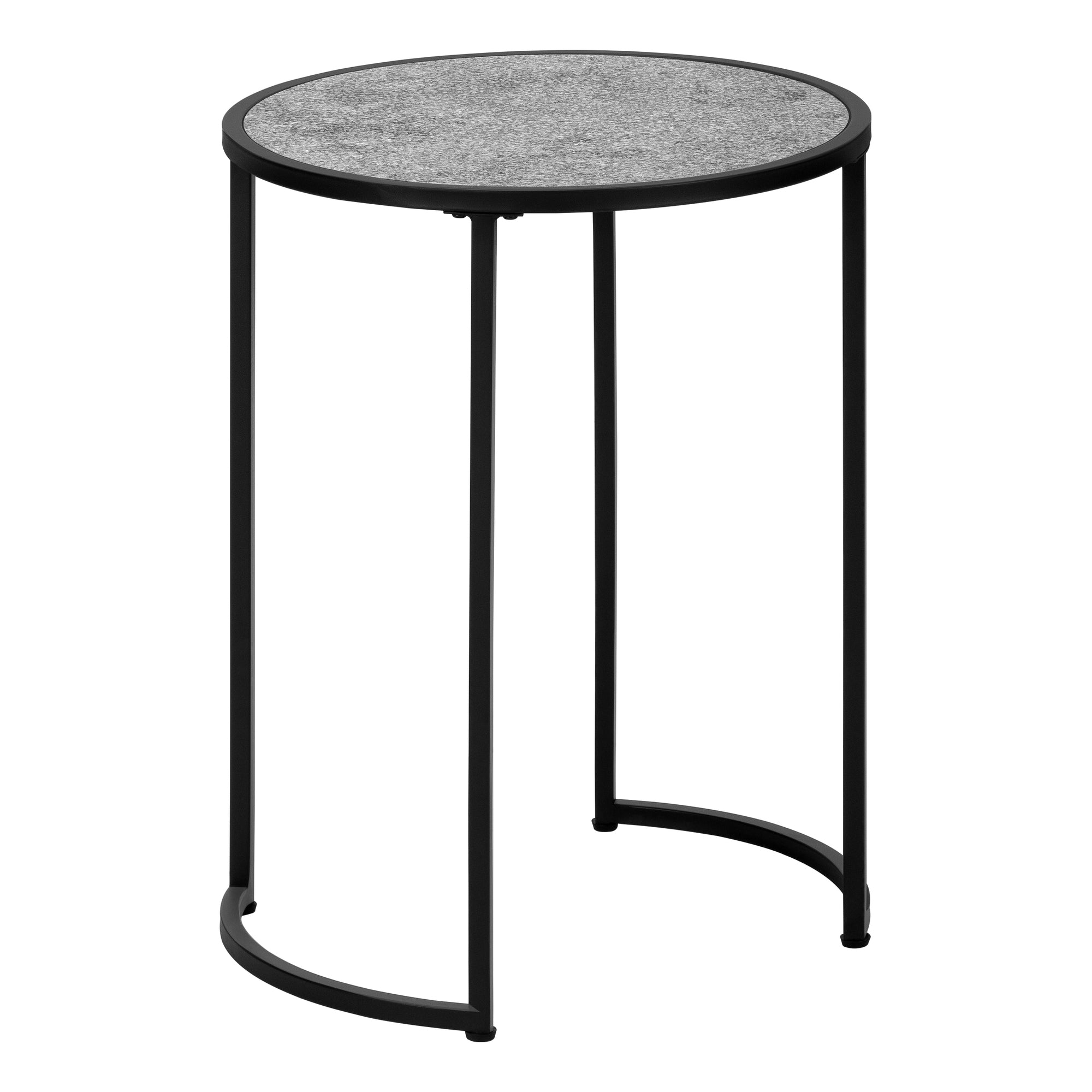 Accent Table - 24H / Grey Stone-Look / Black Metal