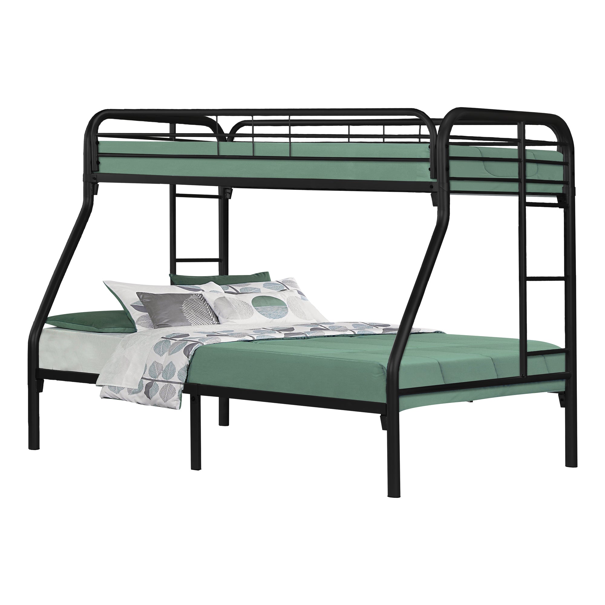 Bunk Bed - Twin / Full Size / Black Metal