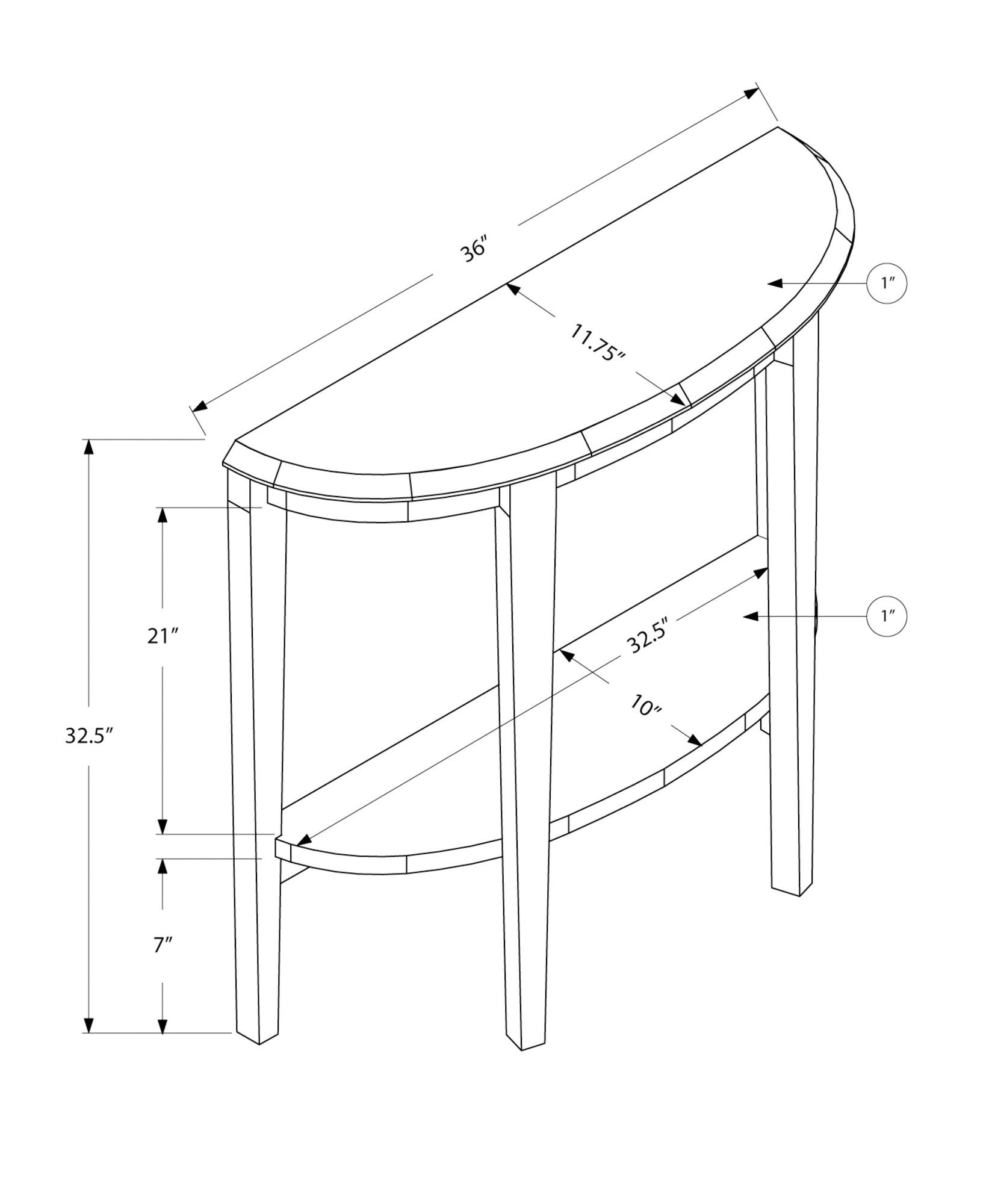 Accent Table - 36L / Espresso Hall Console