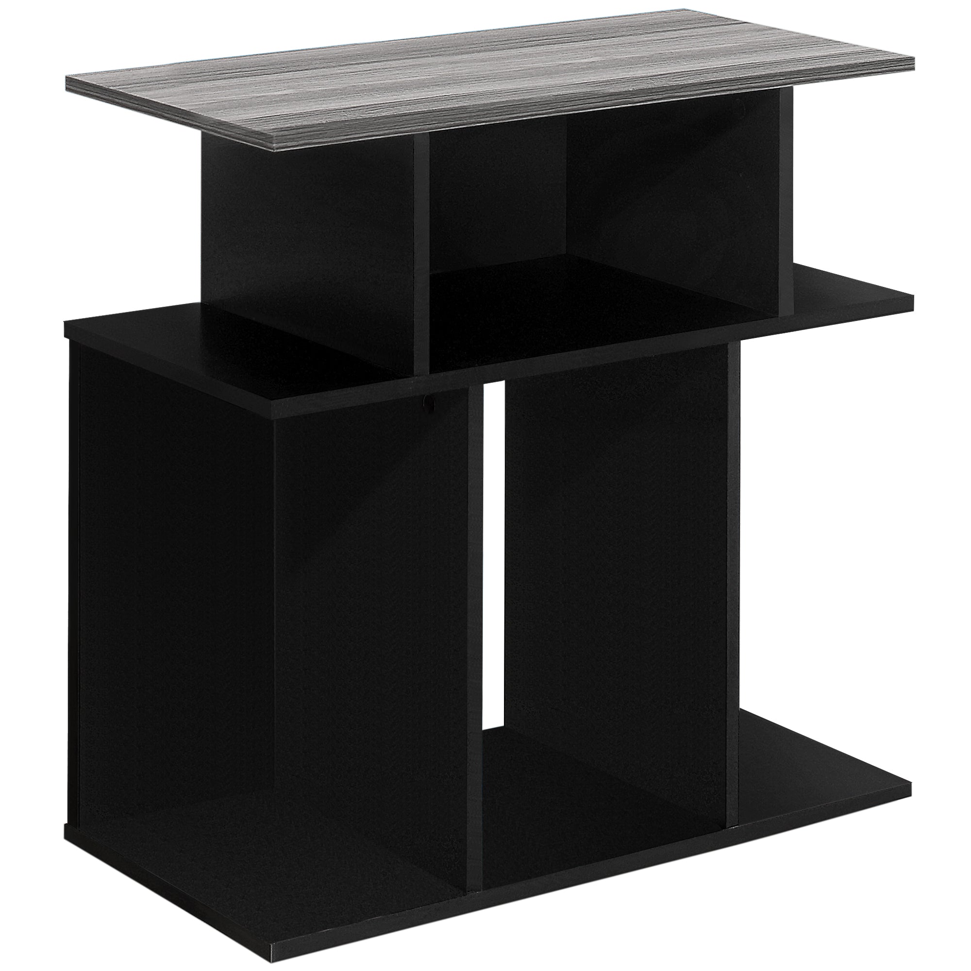 Accent Table - 24H / Black / Grey Top