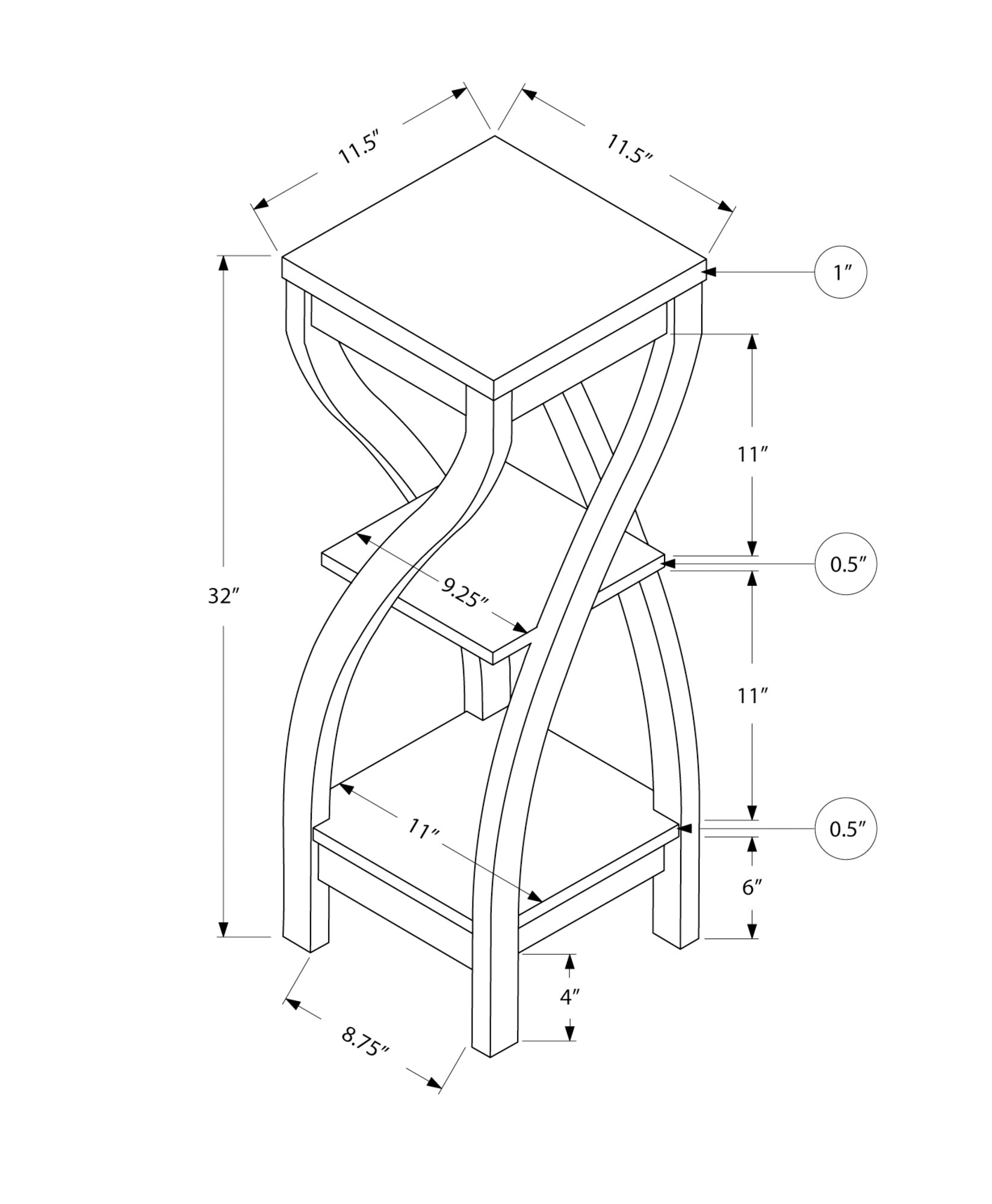 Accent Table - 32H / White