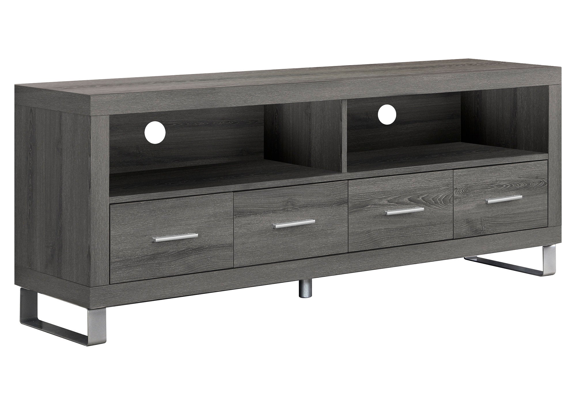 Tv Stand - 60L / Dark Taupe With 4 Drawers