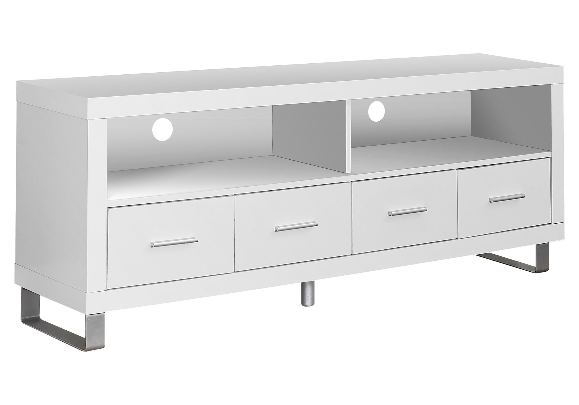 Tv Stand - 60L / White With 4 Drawers
