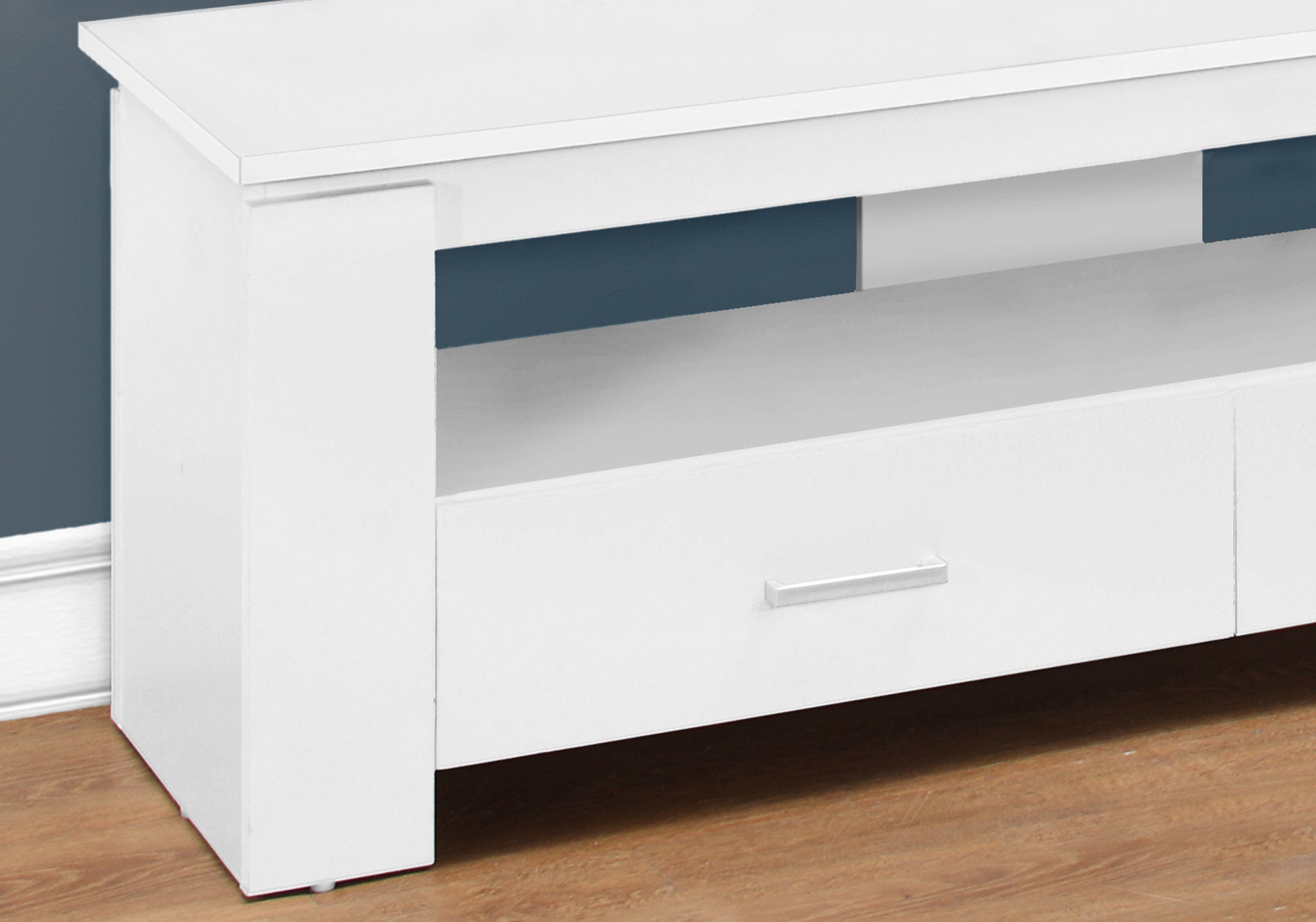 Tv Stand - 48L / White With 2 Storage Drawers