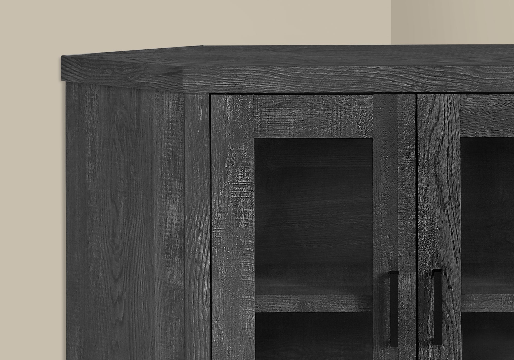 Tv Stand - 42L / Black Reclaimed Wood-Look Corner