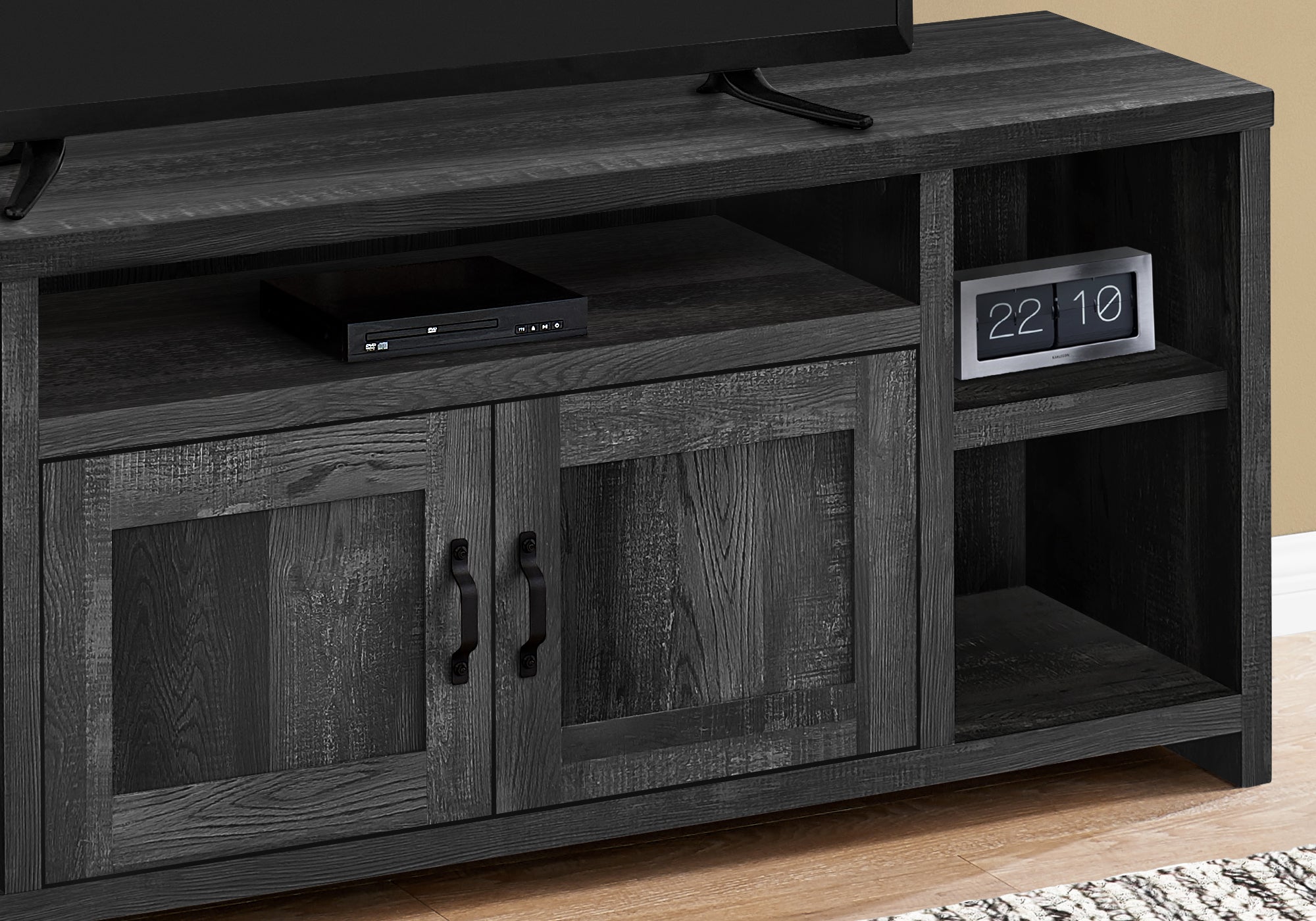 Tv Stand - 60L / Black Reclaimed Wood-Look