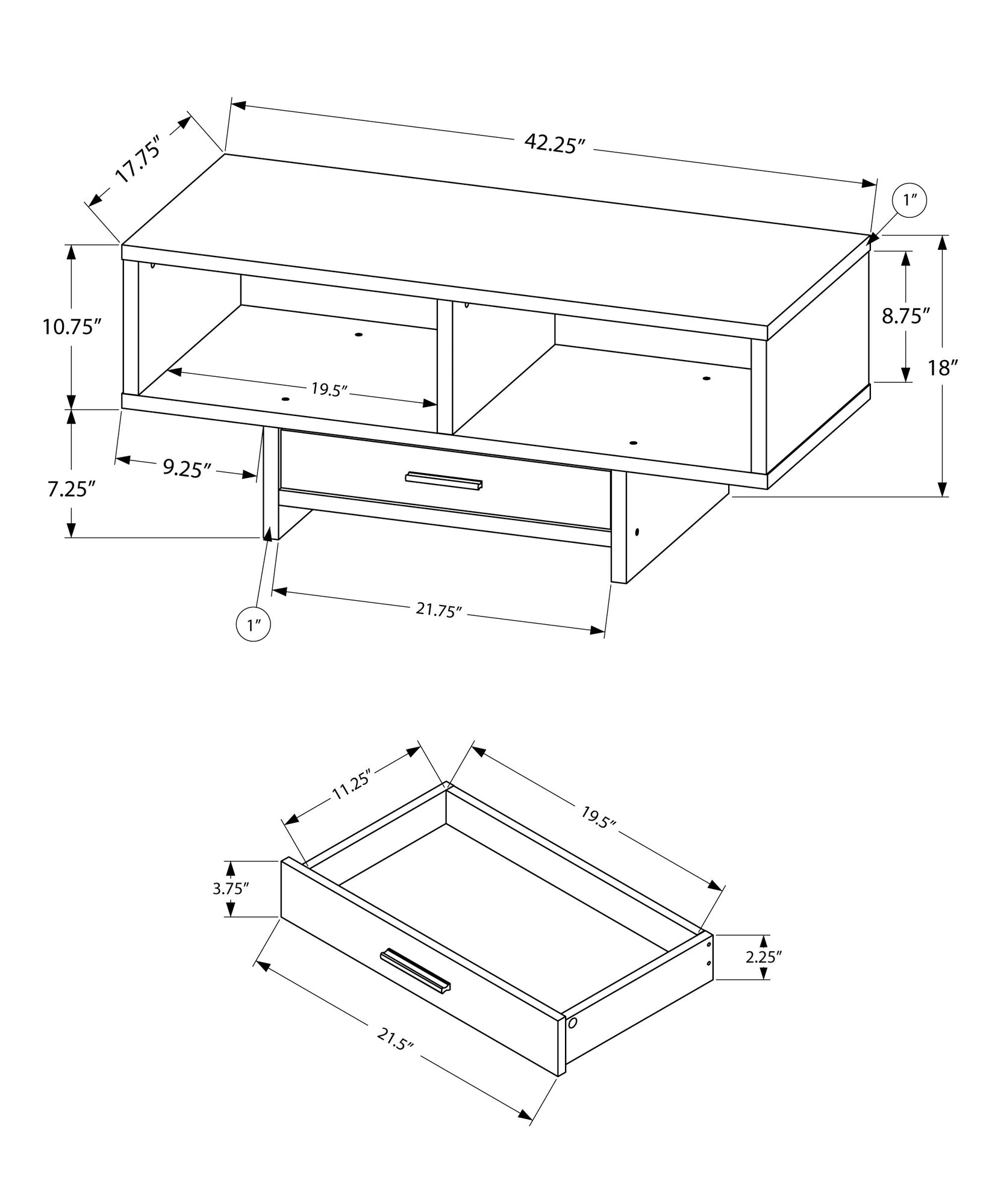 Coffee Table - White With Storage