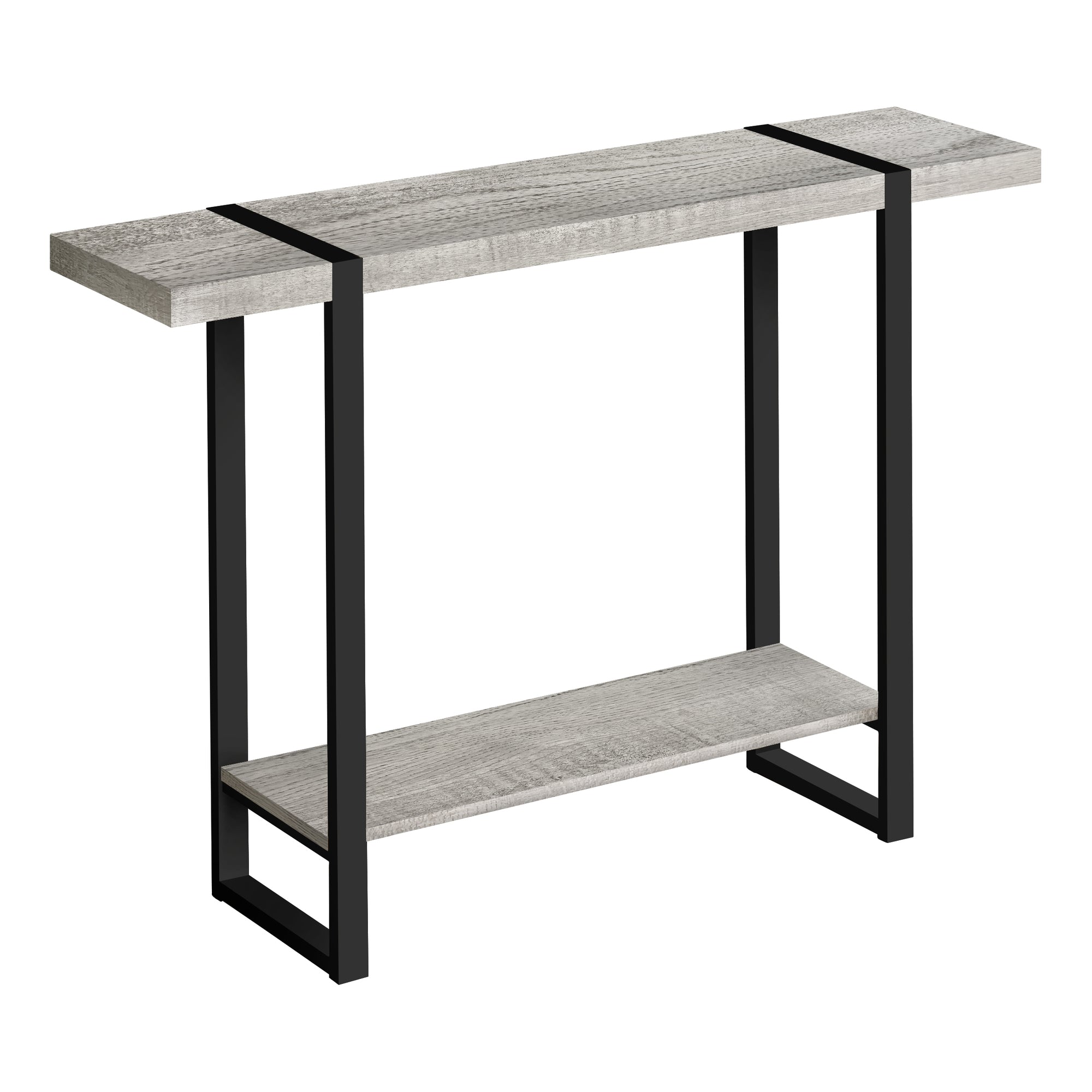 Accent Table - 48L / Grey Reclaimed Wood-Look / Black