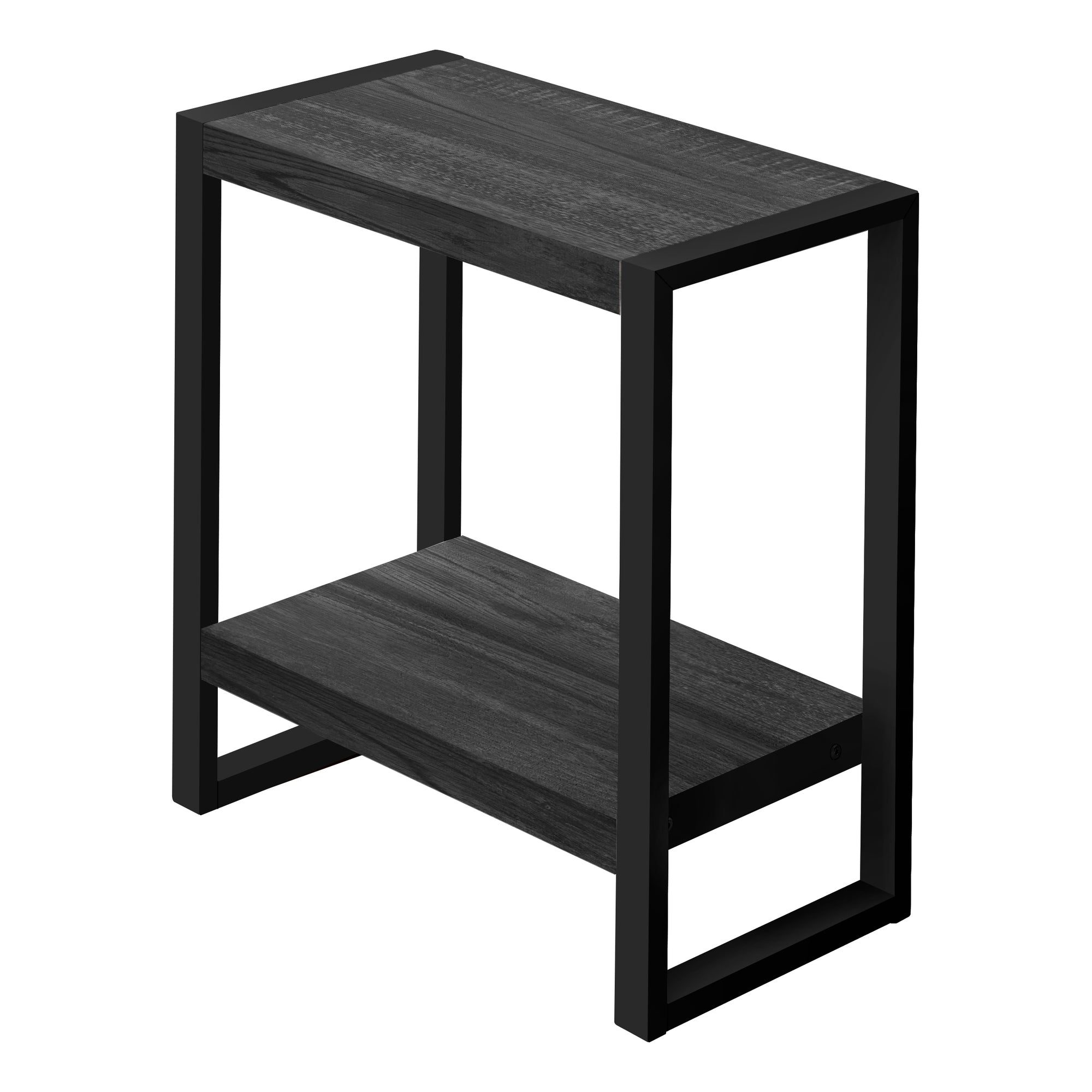 Accent Table - Black Reclaimed Wood-Look / Black Metal