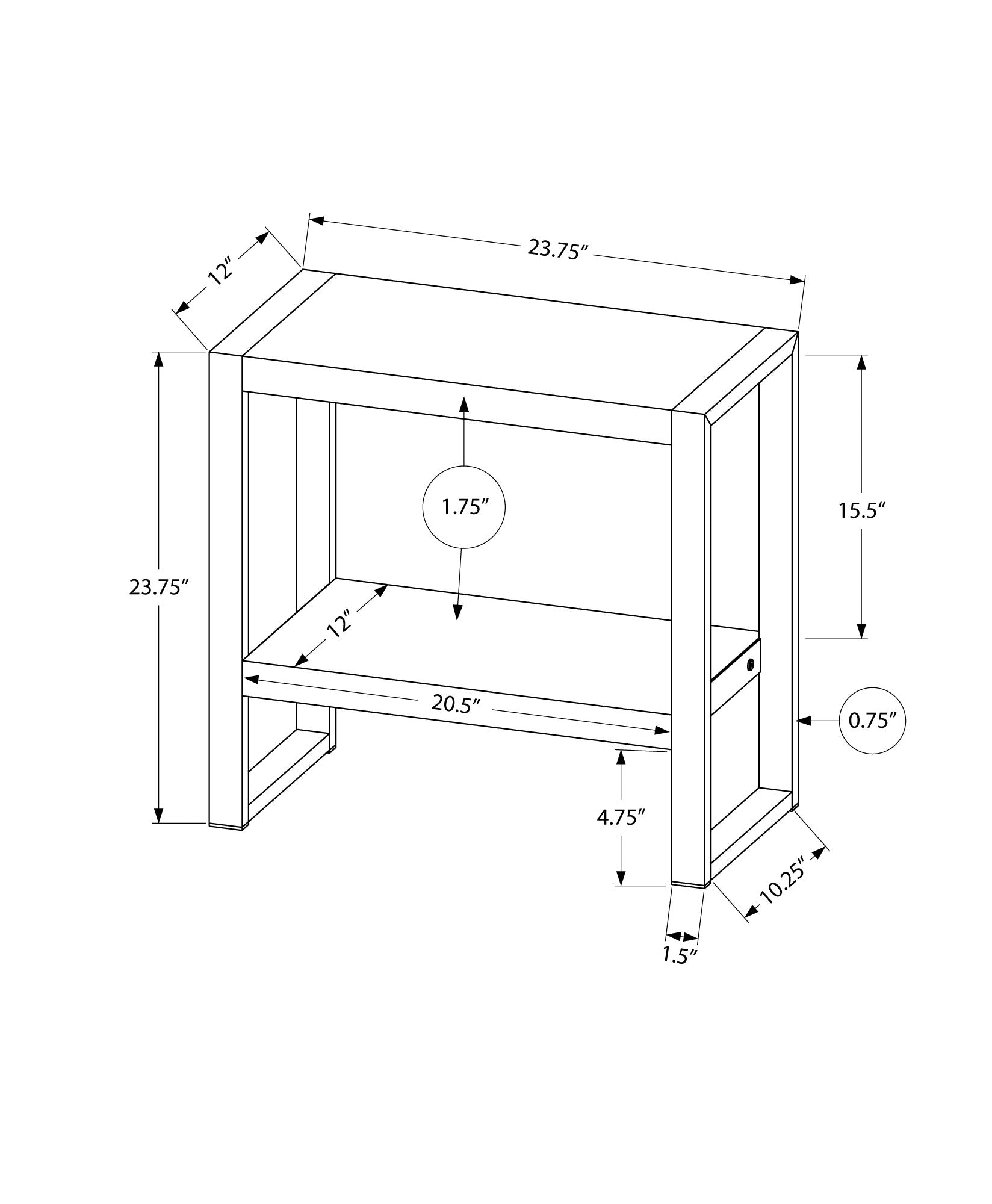 Accent Table - Black Reclaimed Wood-Look / Black Metal