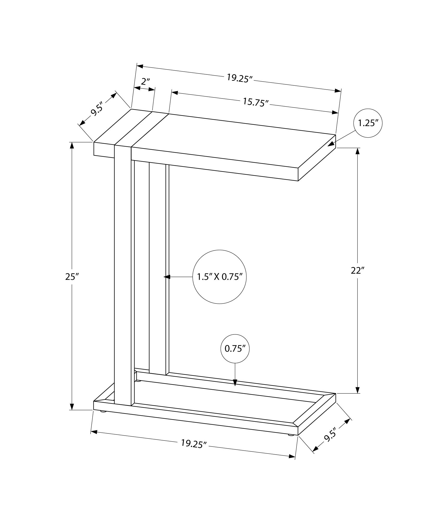 Accent Table - Black Reclaimed Wood-Look / Black Metal