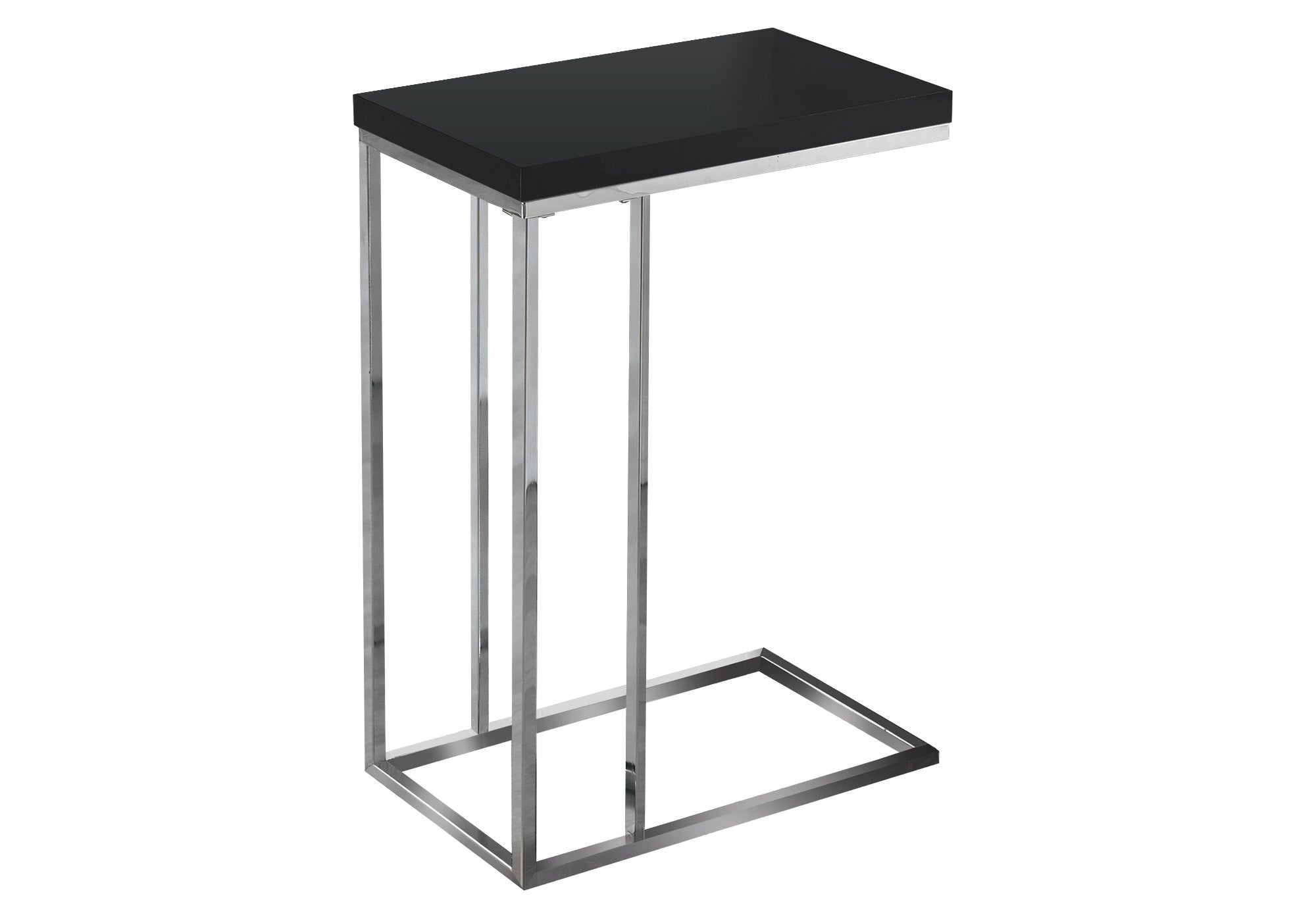 Accent Table - Glossy Black With Chrome Metal