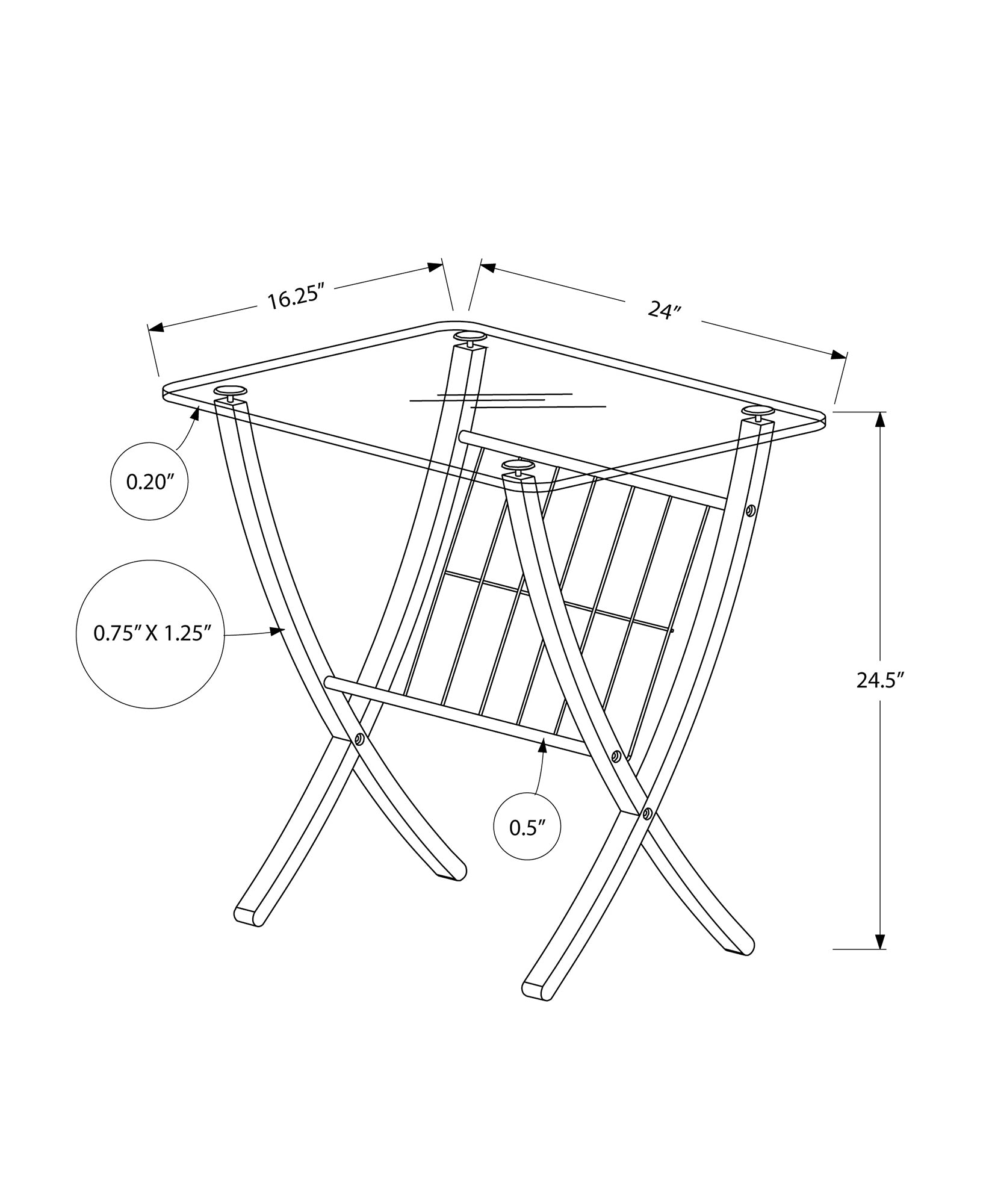 Accent Table - Espresso Bentwood With Tempered Glass