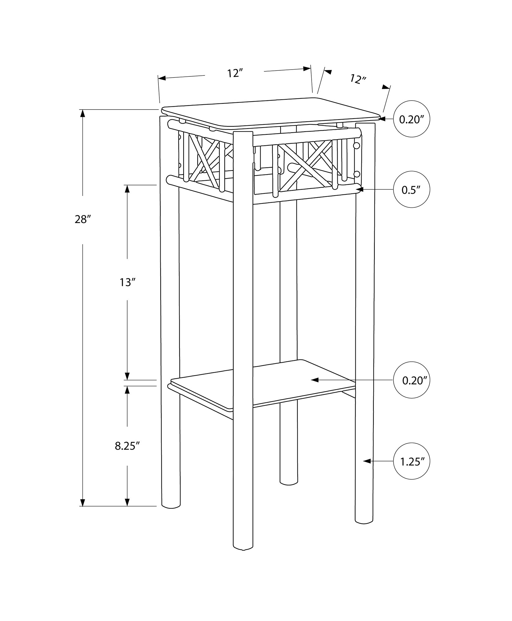 Accent Table - Black Metal With Tempered Glass