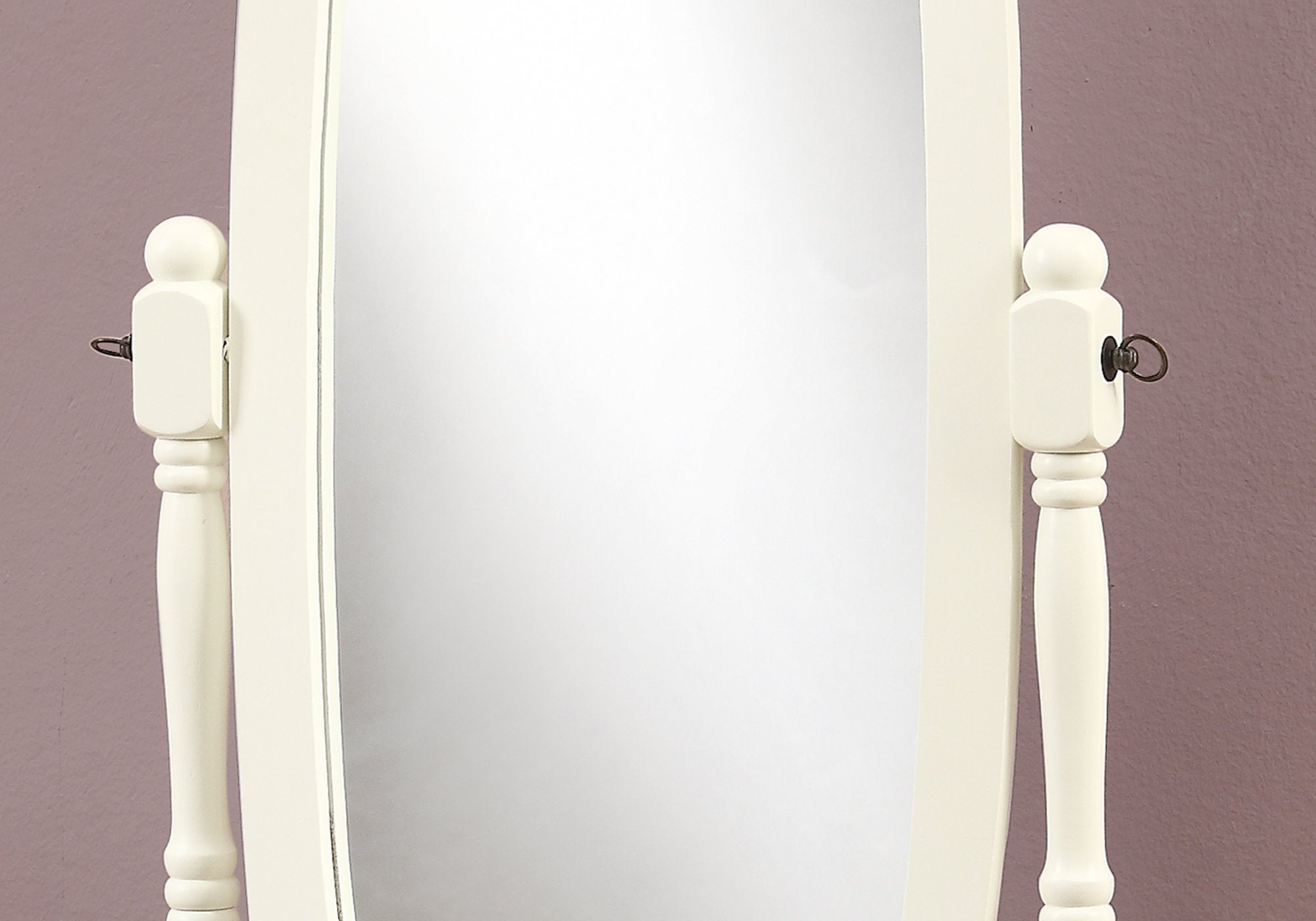 Mirror - 59H / Antique White Oval Wood Frame