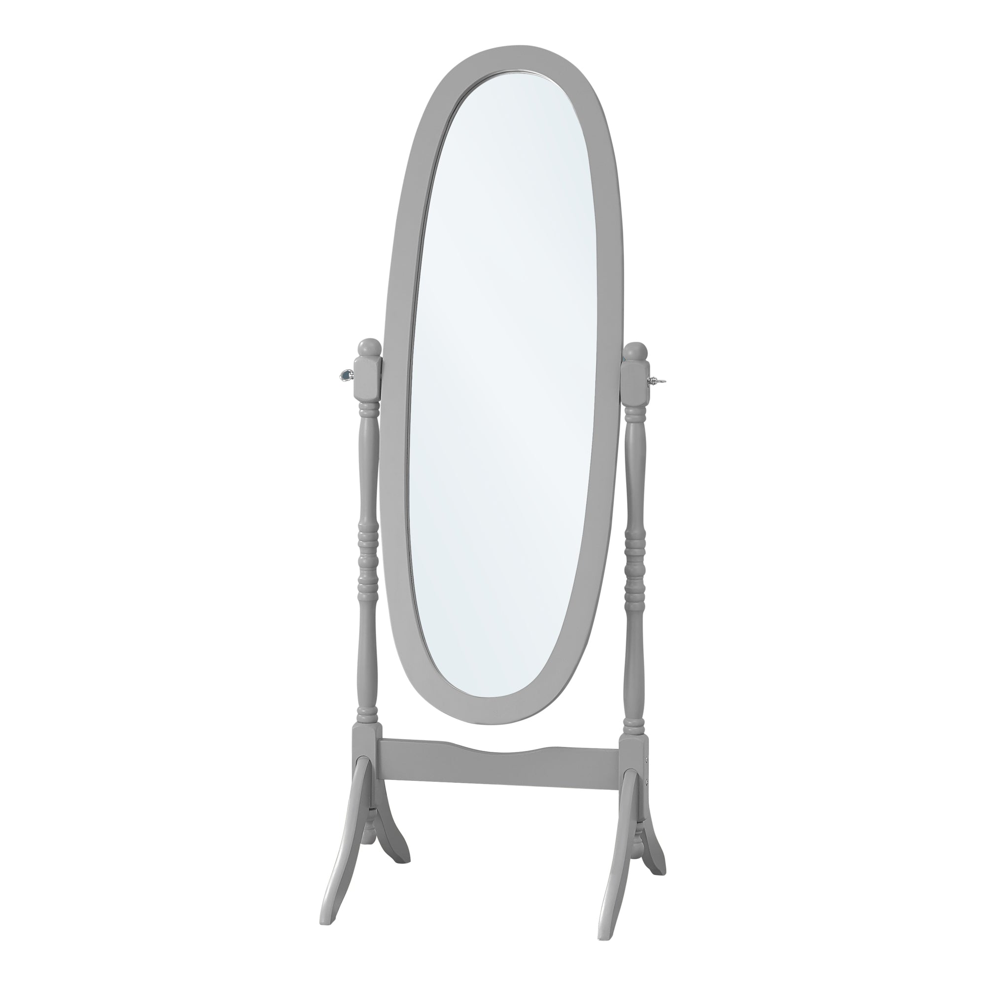 Mirror - 59H / Grey Oval Wood Frame