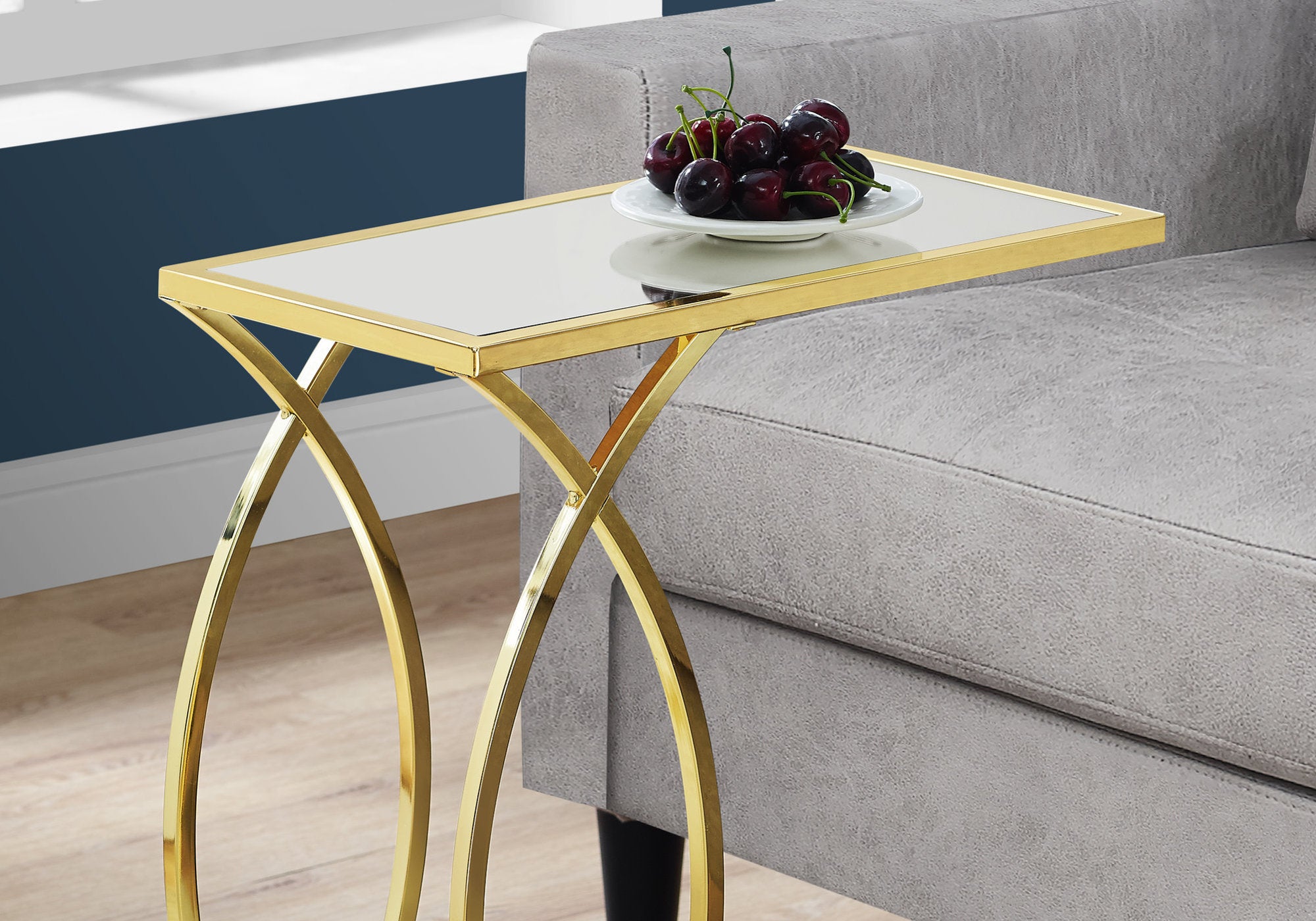 Accent Table - Mirror Top With Gold Metal