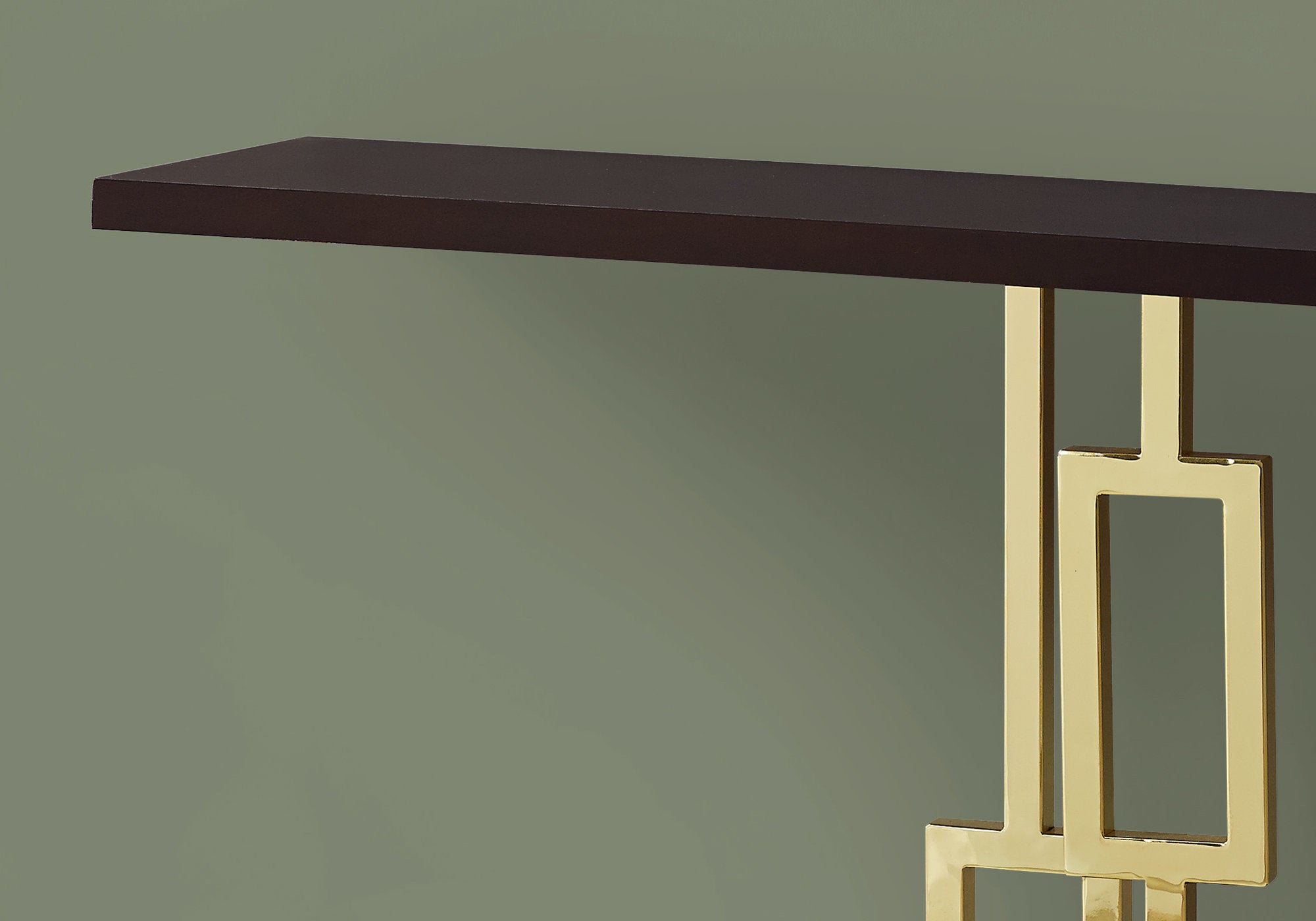 Accent Table - 48L / Espresso / Gold Metal