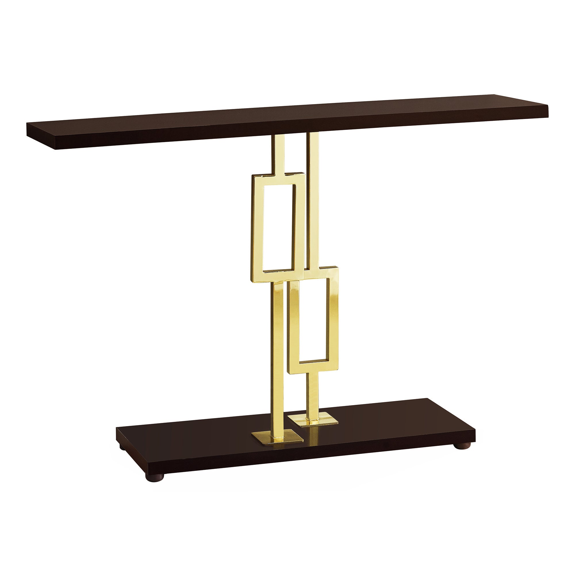 Accent Table - 48L / Espresso / Gold Metal