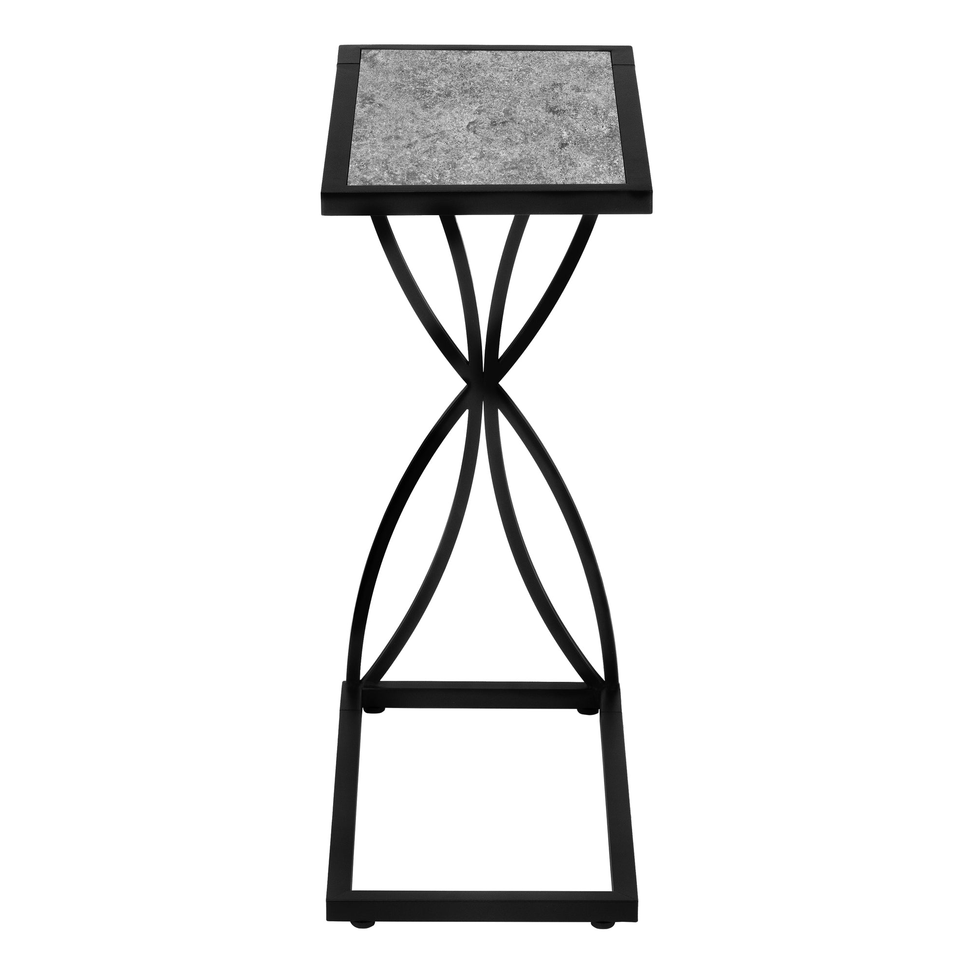 Accent Table - 25H / Grey Stone-Look / Black Metal