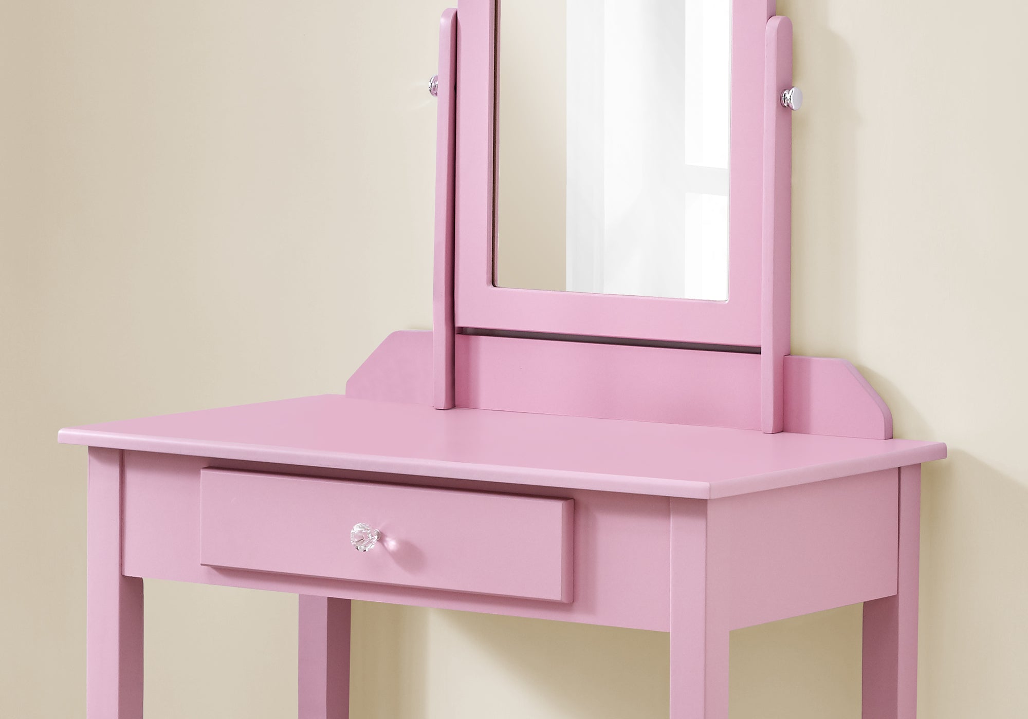 Vanity - Pink / Mirror And Storage Drawer