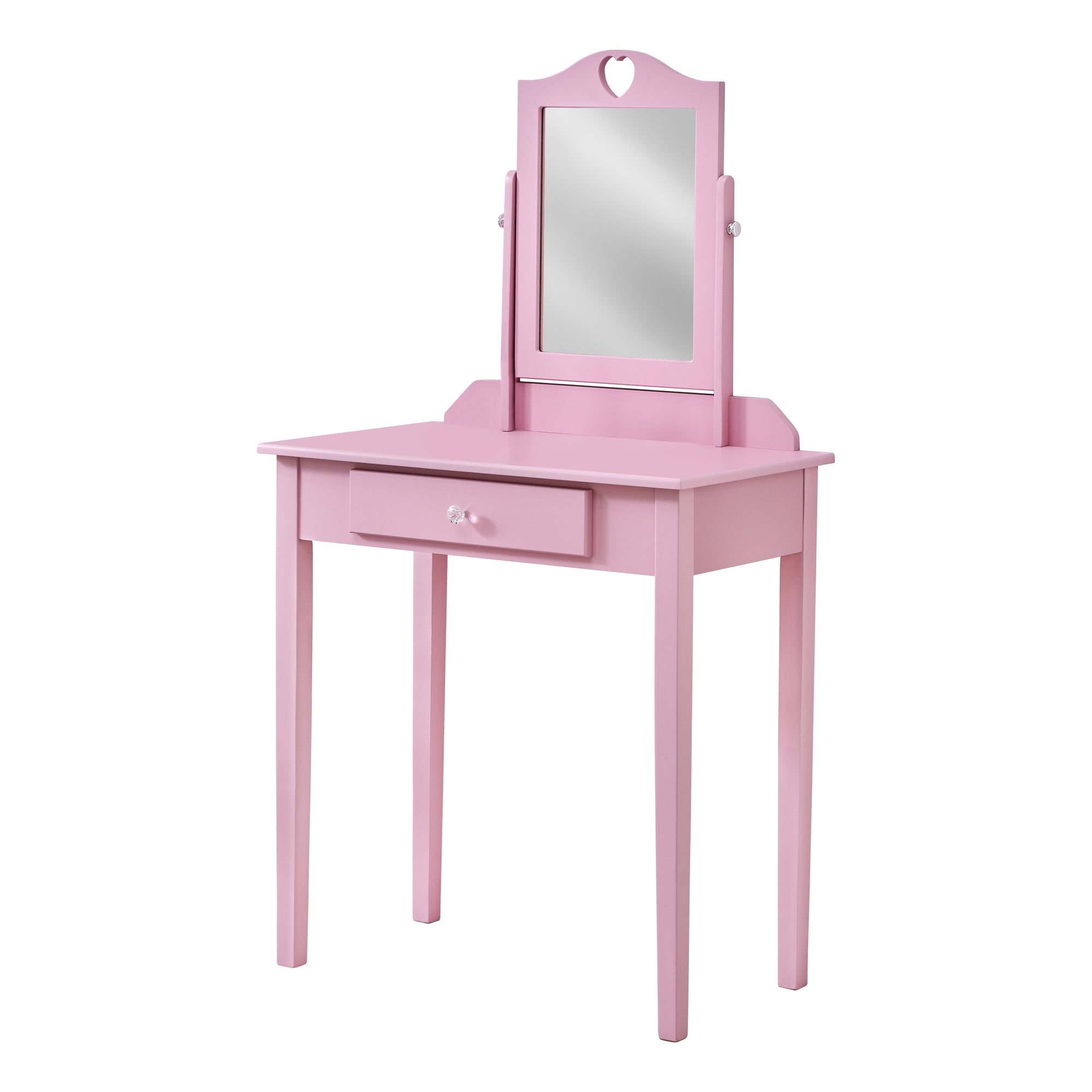 Vanity - Pink / Mirror And Storage Drawer