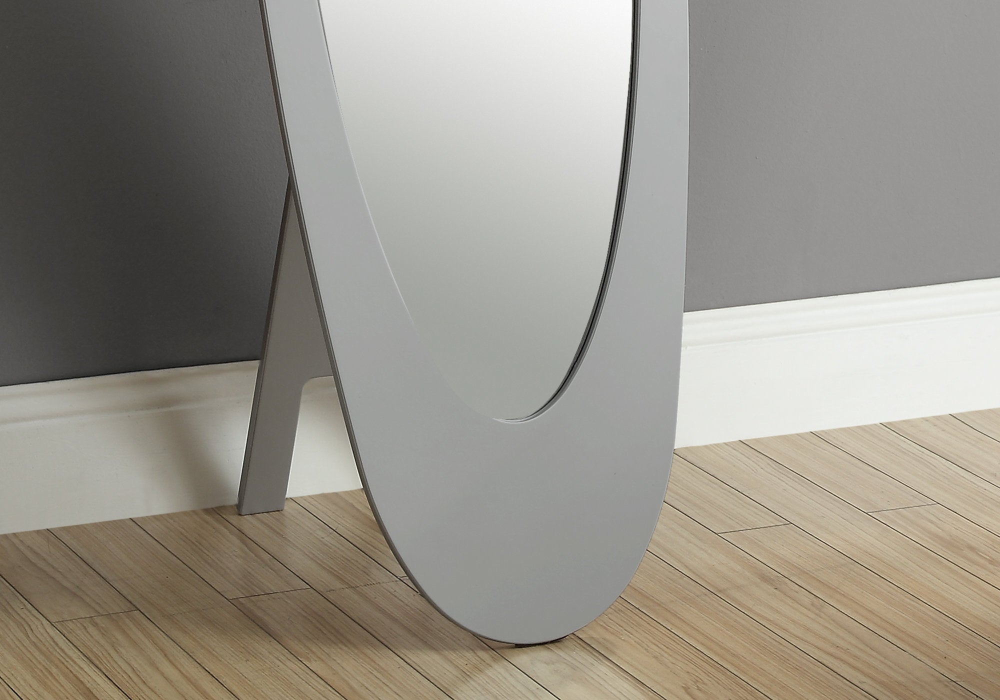 Mirror - 59H / Grey Contemporary Oval Frame