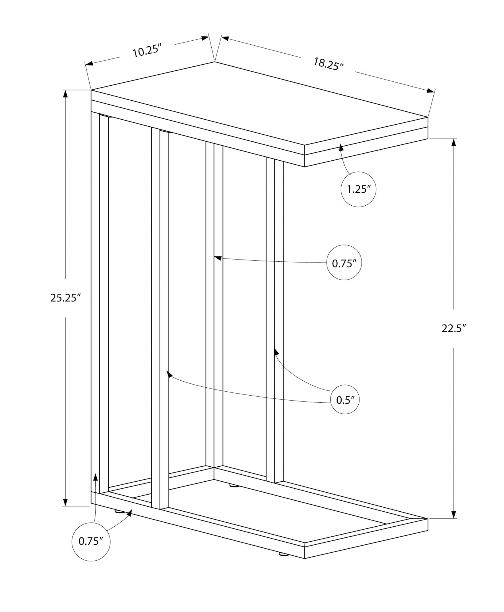 Accent Table - Grey Reclaimed Wood-Look / Black Metal