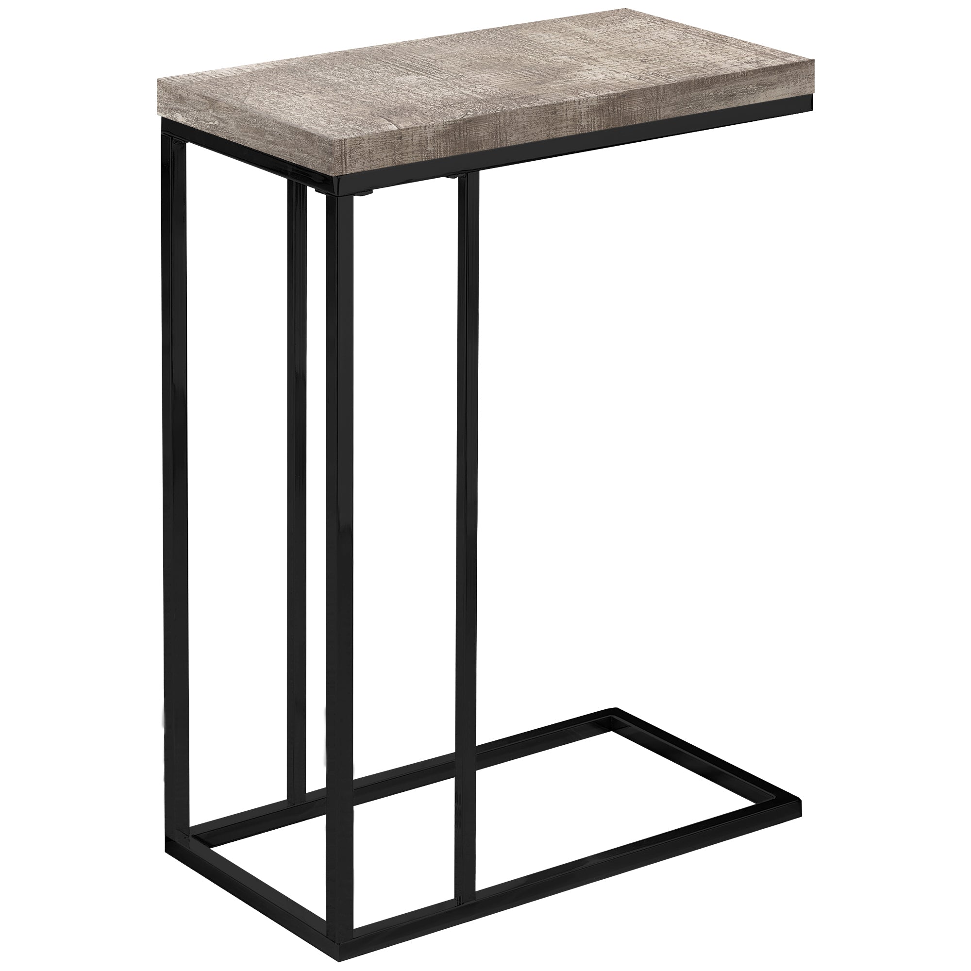 Accent Table - Taupe Reclaimed Wood-Look / Black Metal