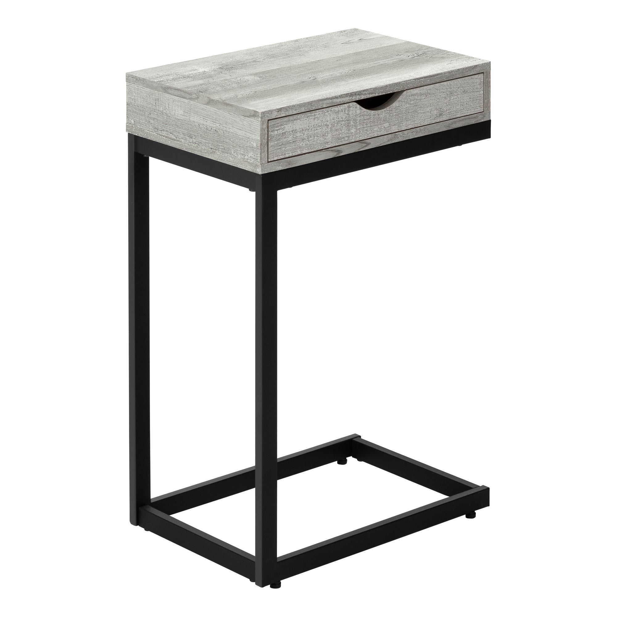 Accent Table - Grey Reclaimed Wood-Look / Black / Drawer