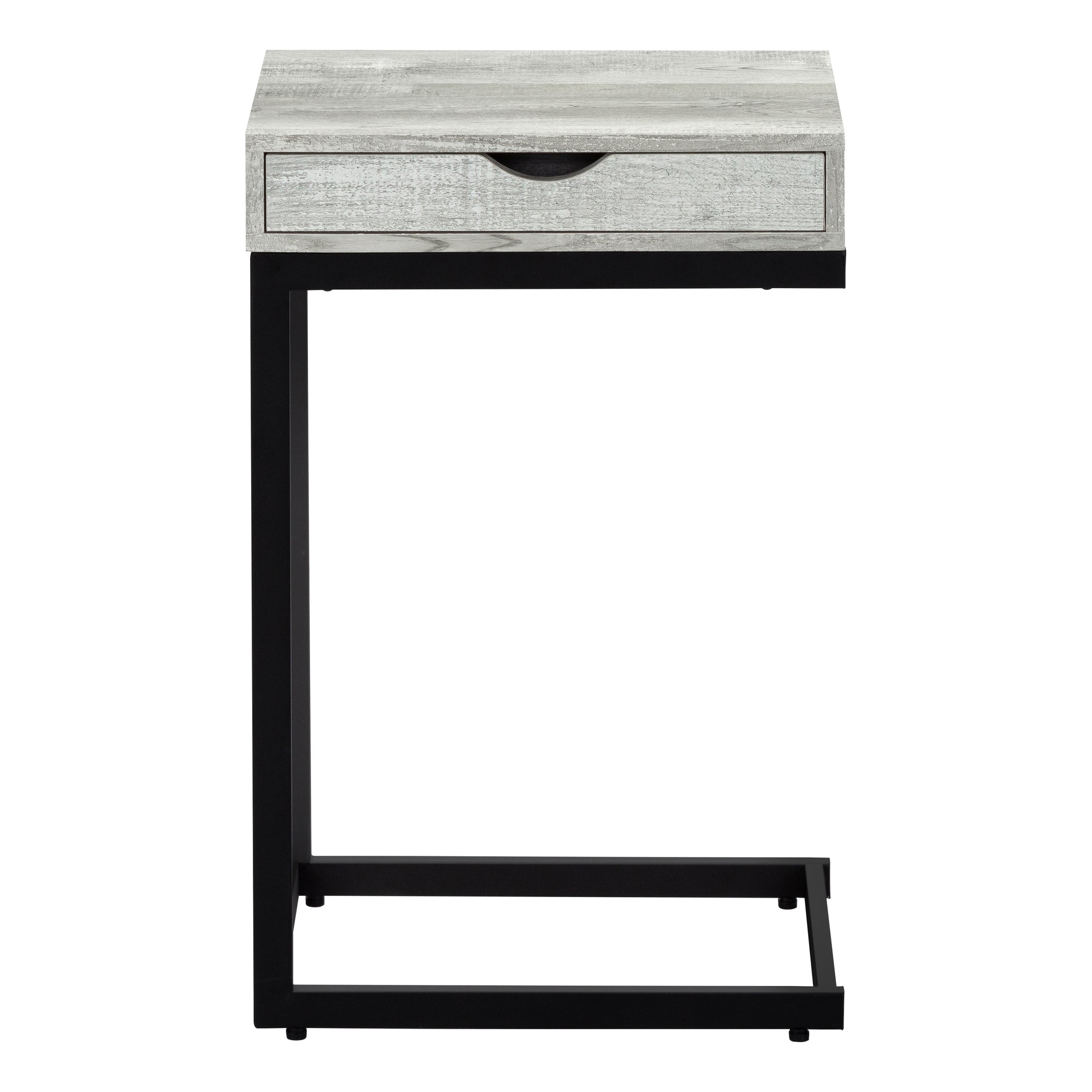 Accent Table - Grey Reclaimed Wood-Look / Black / Drawer