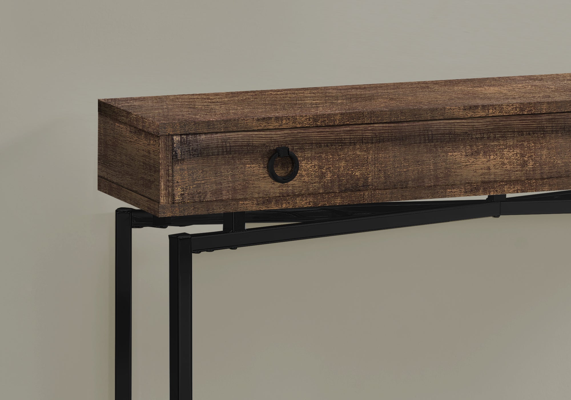 Accent Table - 42L / Brown Reclaimed Wood/ Black Console