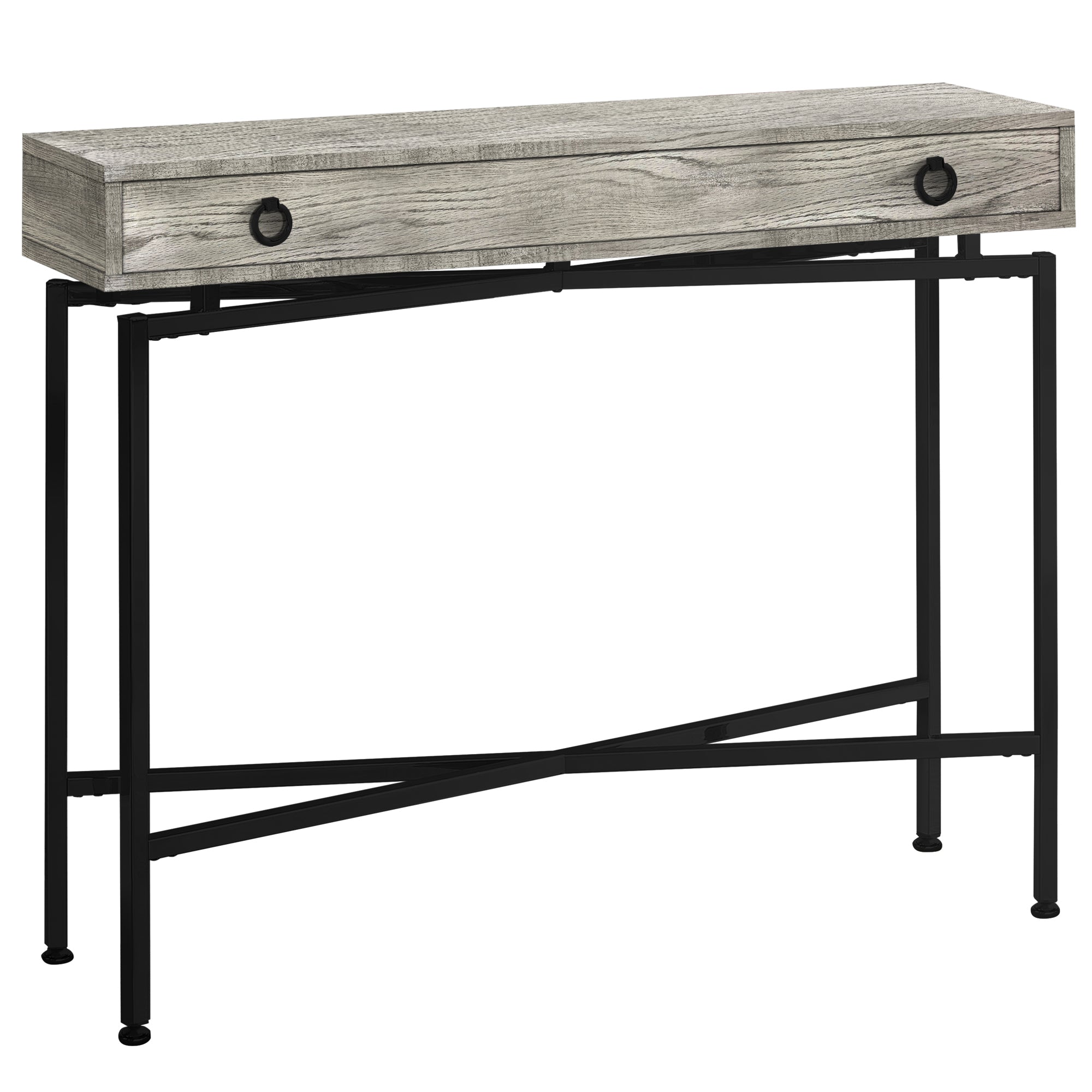 Accent Table - 42L / Grey Reclaimed Wood / Black Console