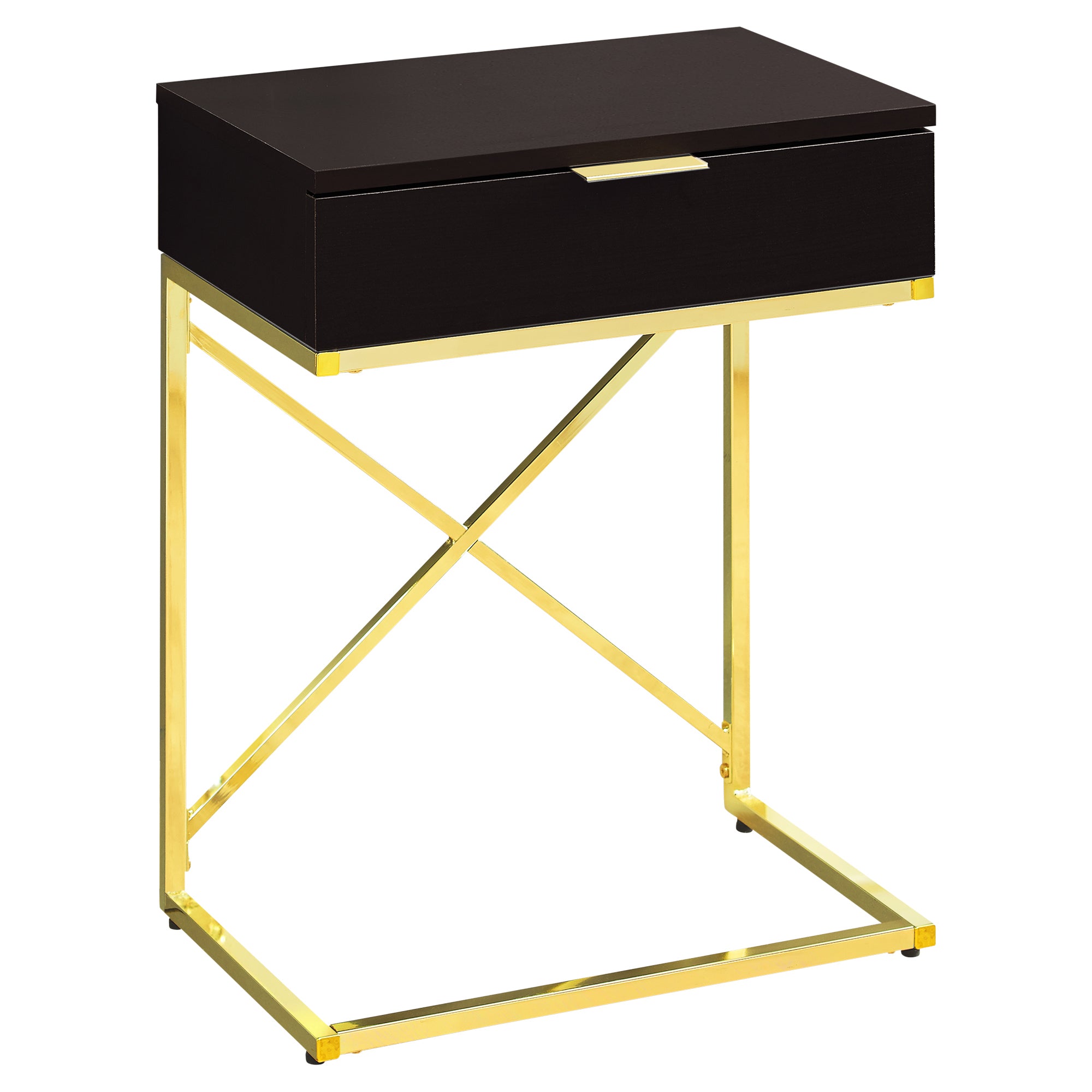 Accent Table - 24H / Espresso / Gold Metal