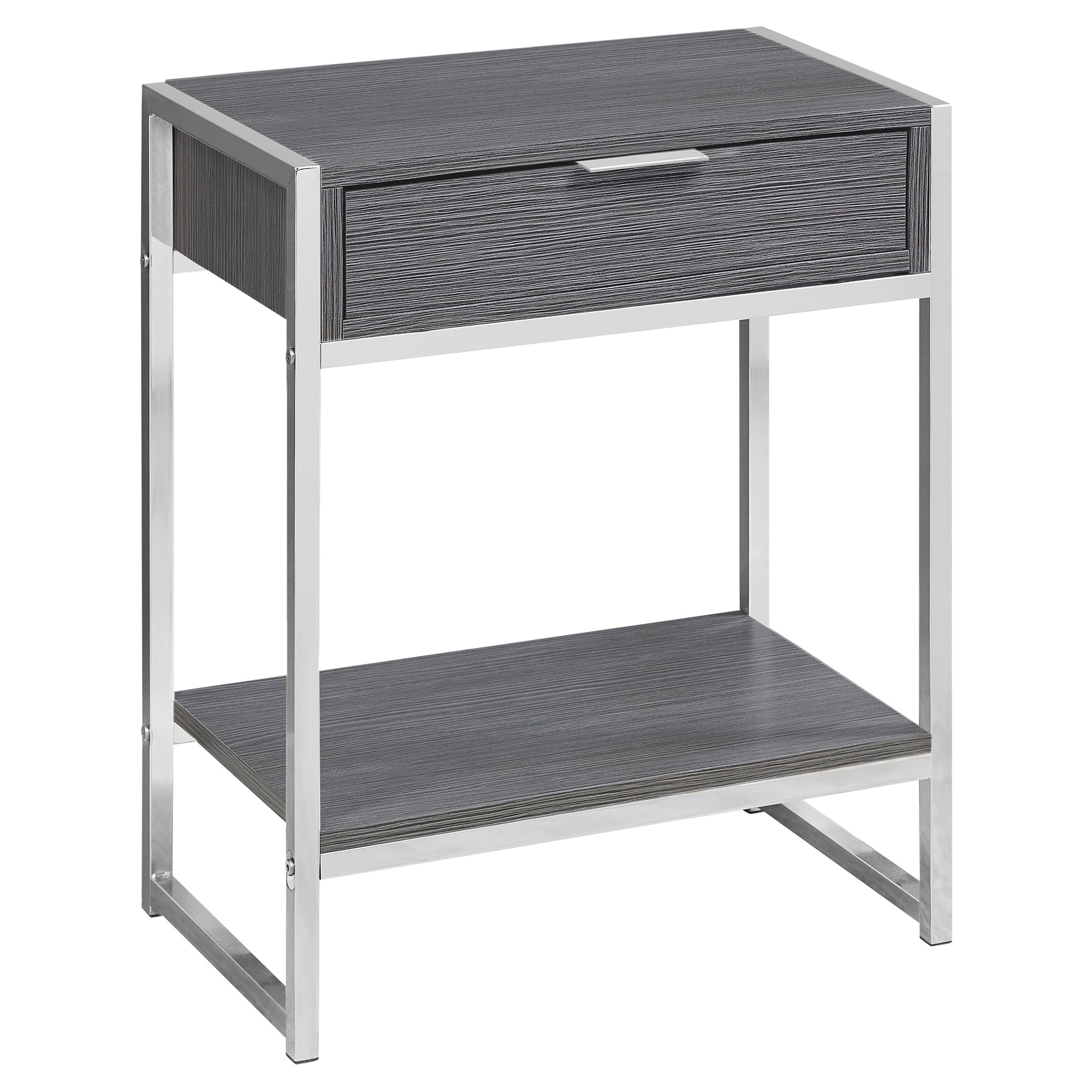 Accent Table - 24H / Grey / Chrome Metal
